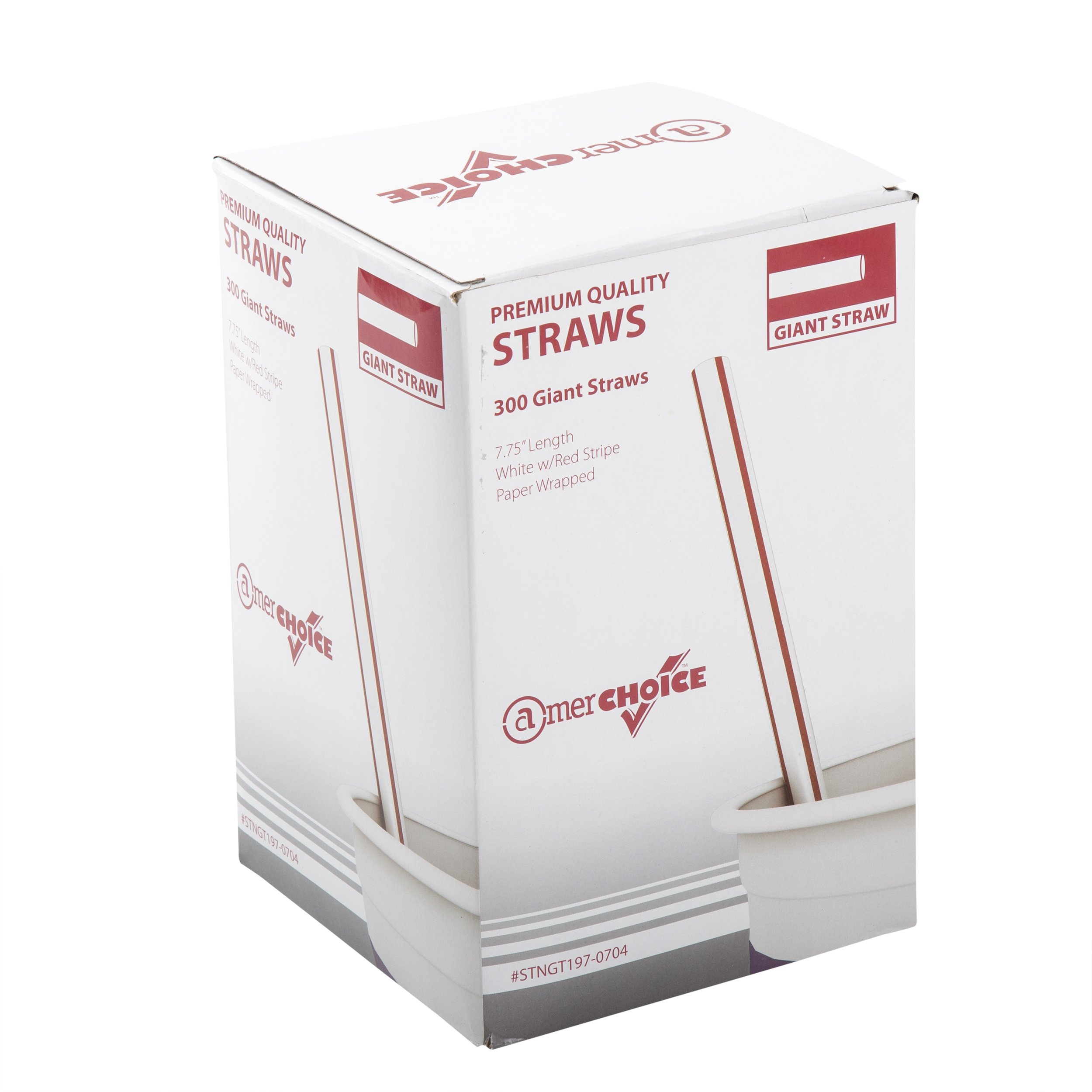 AmerCareRoyal Giant Plastic Straws 7.75