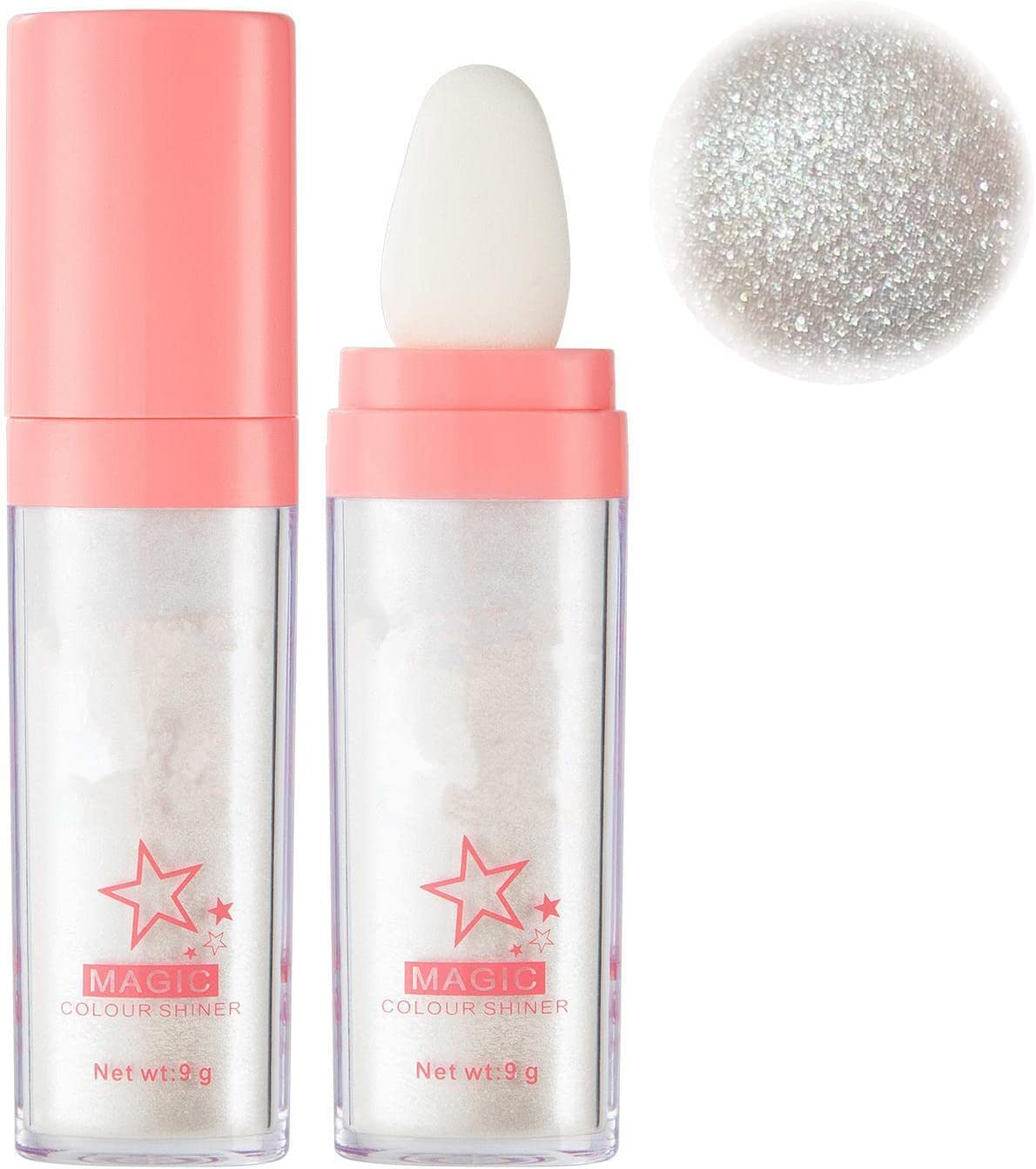 Fairy Highlighter Powder - Shimmering Body Highlighter Stick for Face, Arms, Collarbones & Legs | Glamaz Glitter Powder for Makeup & Body Art | Perfect for Parties, Festivals & Photo Shoots (White)