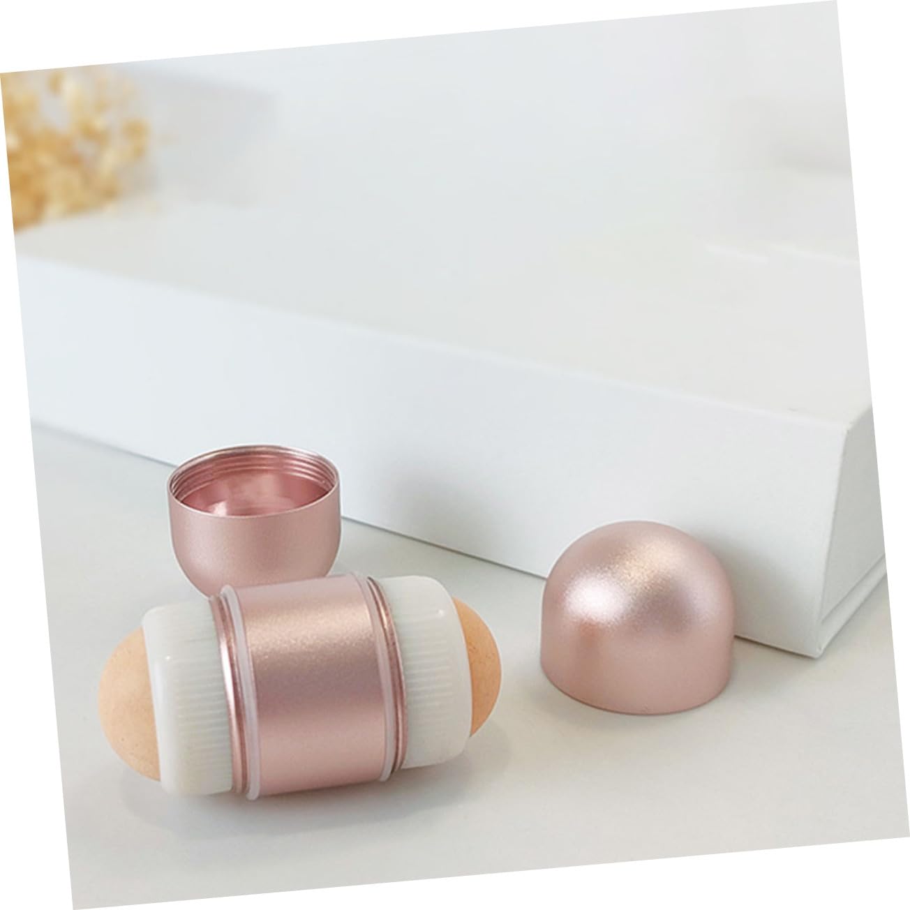 Volcanic Stone Face Roller Ball Massager - Aluminum Shell Portable Facial Massage Tool for Oil Control & Skin Tightening - Perfect for Skincare Routine, Relaxation & Reducing Puffiness