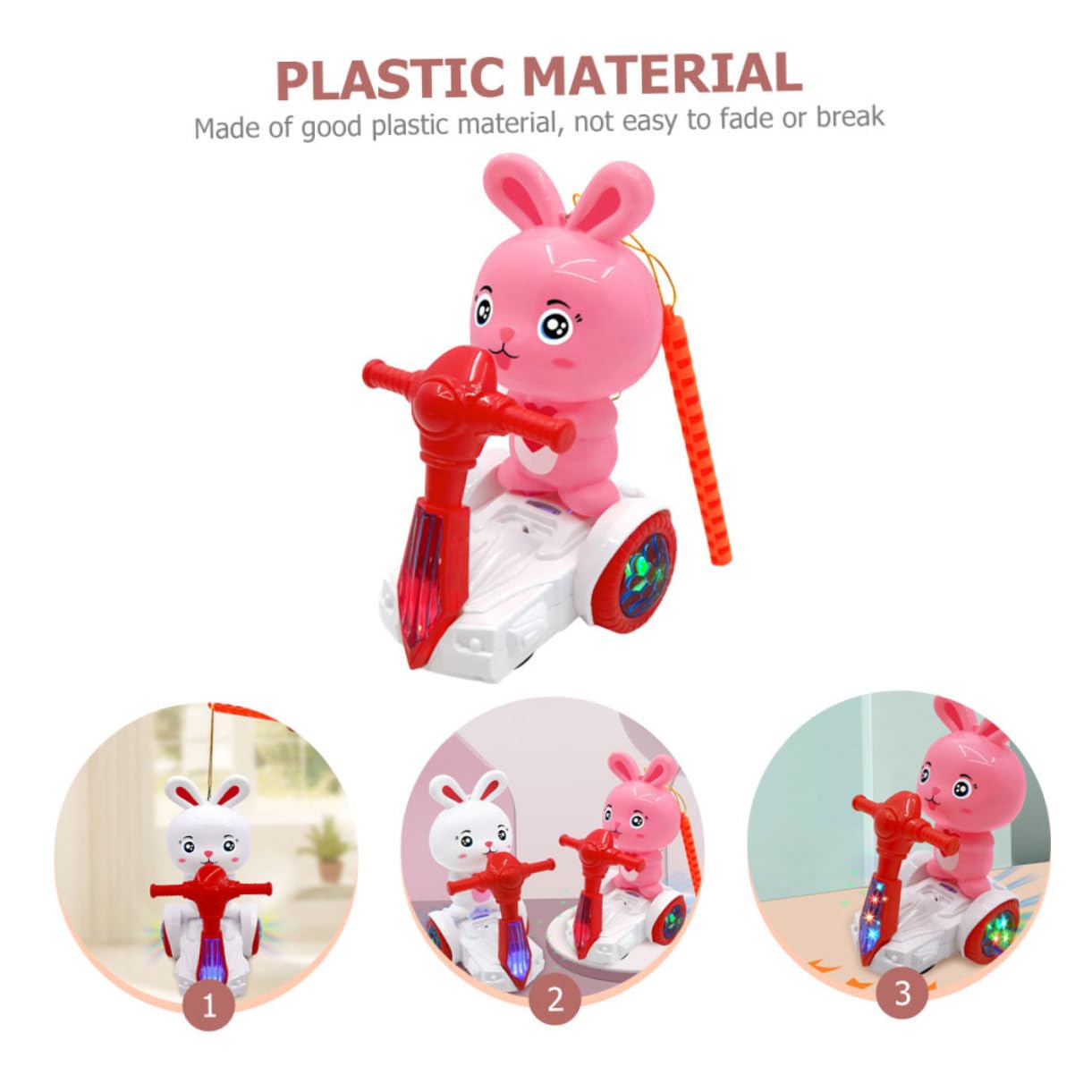 Wakauto 4pcs Rabbit Musical Toys - Interactive Bunny Plush Toys with Acousto-Optic Effects for Kids & Toddlers | Perfect for Easter Gifts, Birthday Presents & Early Learning Playtime