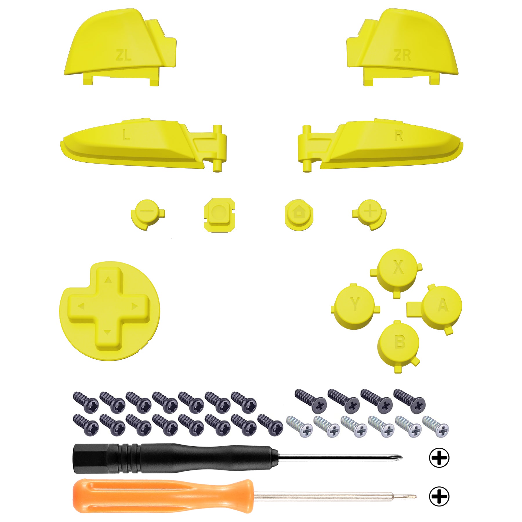 eXtremeRate DIY Replacement Full Set Buttons for Nintendo Switch Pro Controller - Sunflower Yellow (KRP359) | Customize Your Gaming Experience | Perfect for Switch Pro Controller Repair & Modding