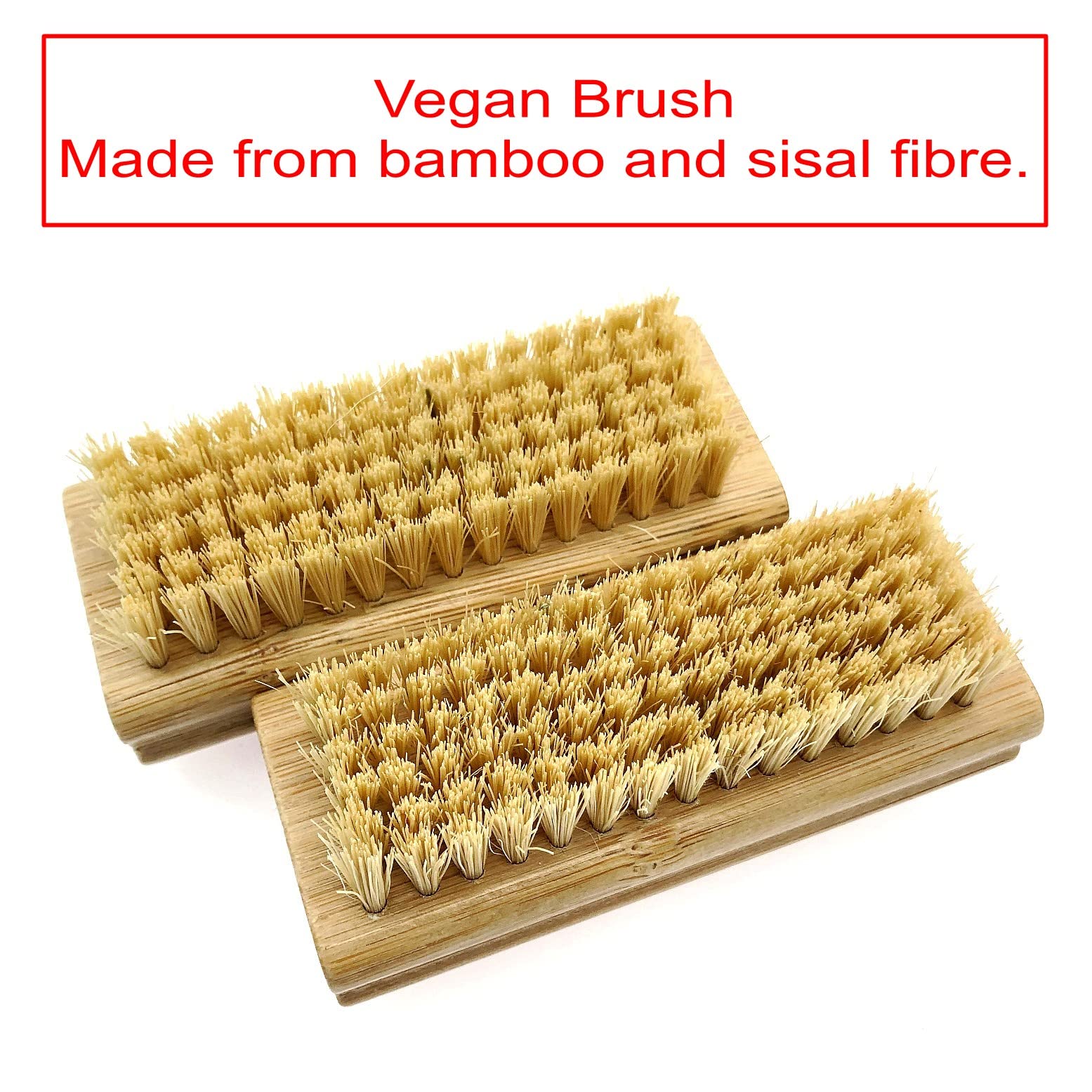 **JZK 2-Pack Hard Bristle Bamboo Nail Brushes – Double-Sided Nail Cleaning Brush for Manicure, Pedicure & Hygiene – Wooden Nail Brush with Sisal Fiber for Dust, Dirt & Stubborn Grime – Perfect for Home, Salon & Travel Use**