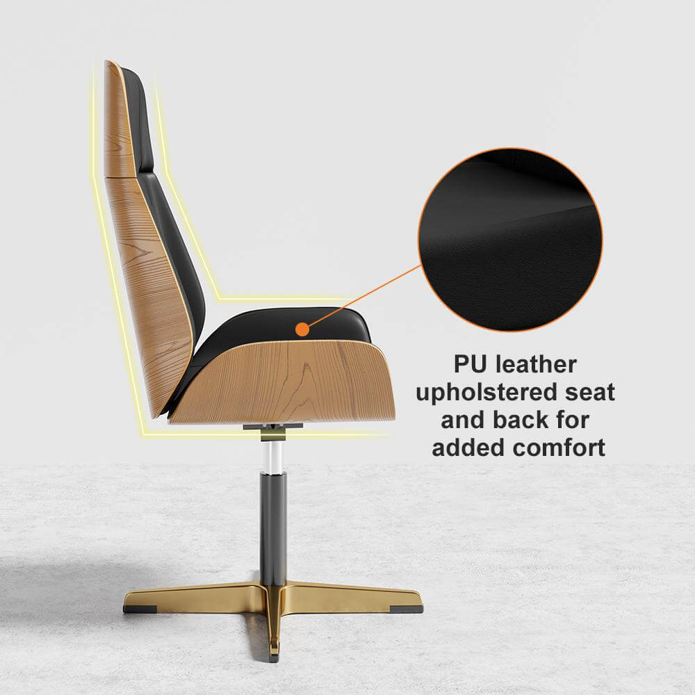Premium Leather Modern Home Office Chair - Ergonomic High Back Executive Desk Chair with Lumbar Support - Perfect for Working from Home, Gaming & Conference Rooms