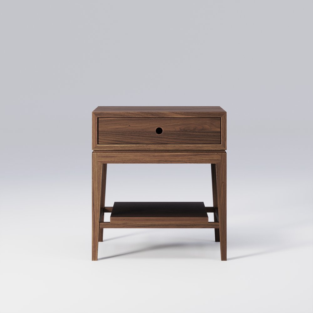 Modern Nightstand with Drawer - Wooden Bedside Table for Bedroom, Living Room & Office - Compact Storage Solution for Small Spaces