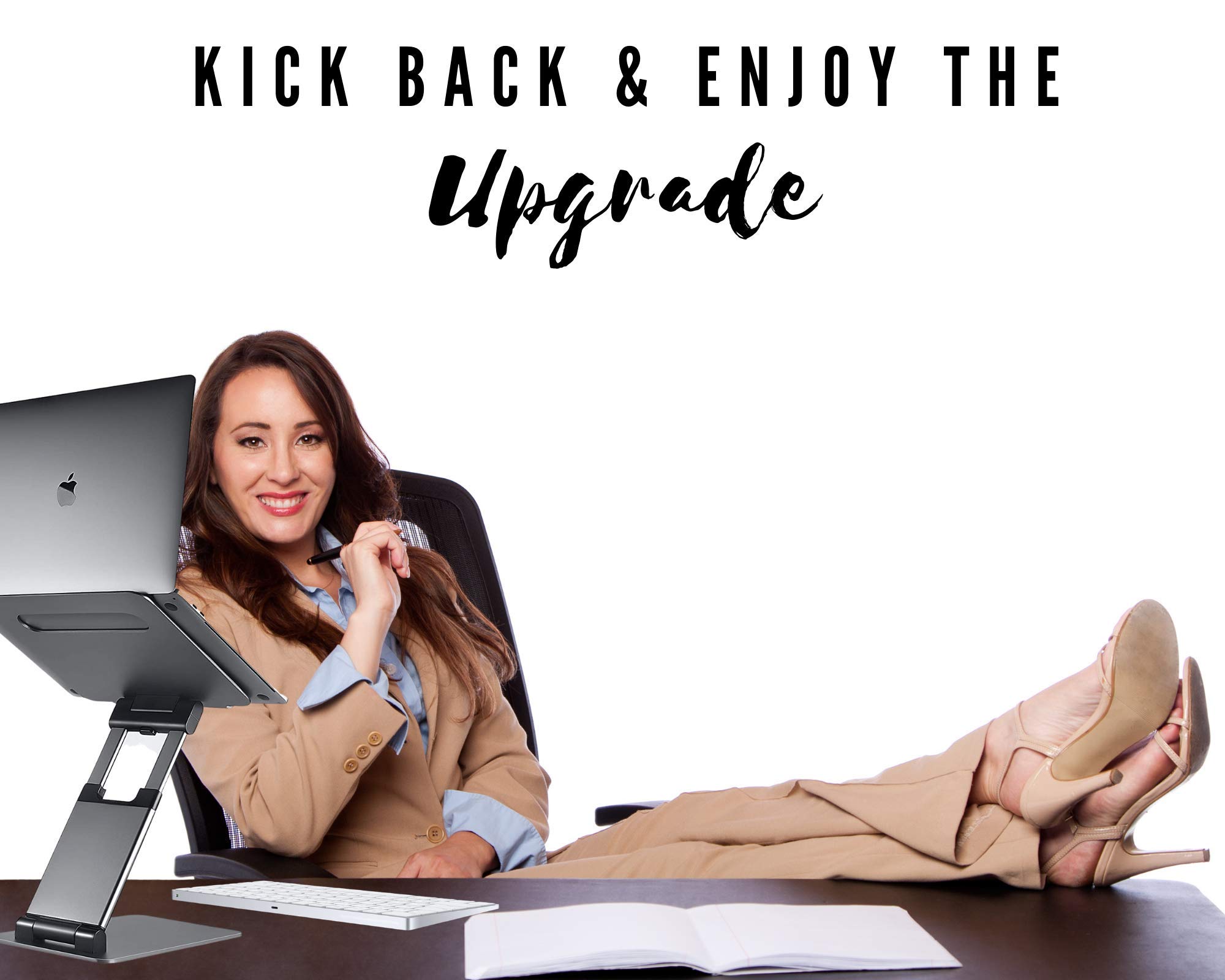 Ergonomic Adjustable Laptop Stand for Desk - Portable Foldable Computer Riser for MacBook & Tablets (10
