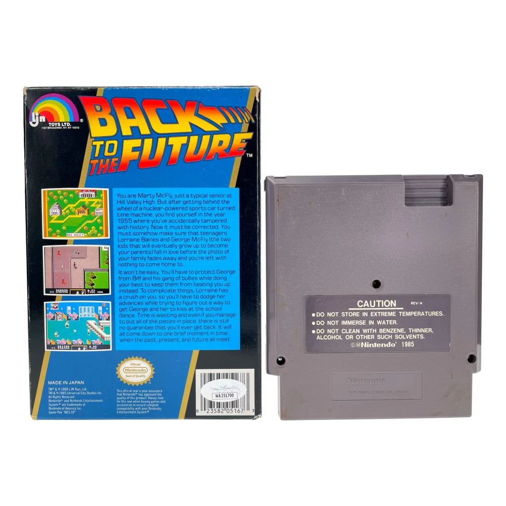 Christopher Lloyd Autographed Back to the Future Nintendo NES Video Game Box with JSA COA - Perfect for Movie Memorabilia Collectors and Retro Gaming Enthusiasts