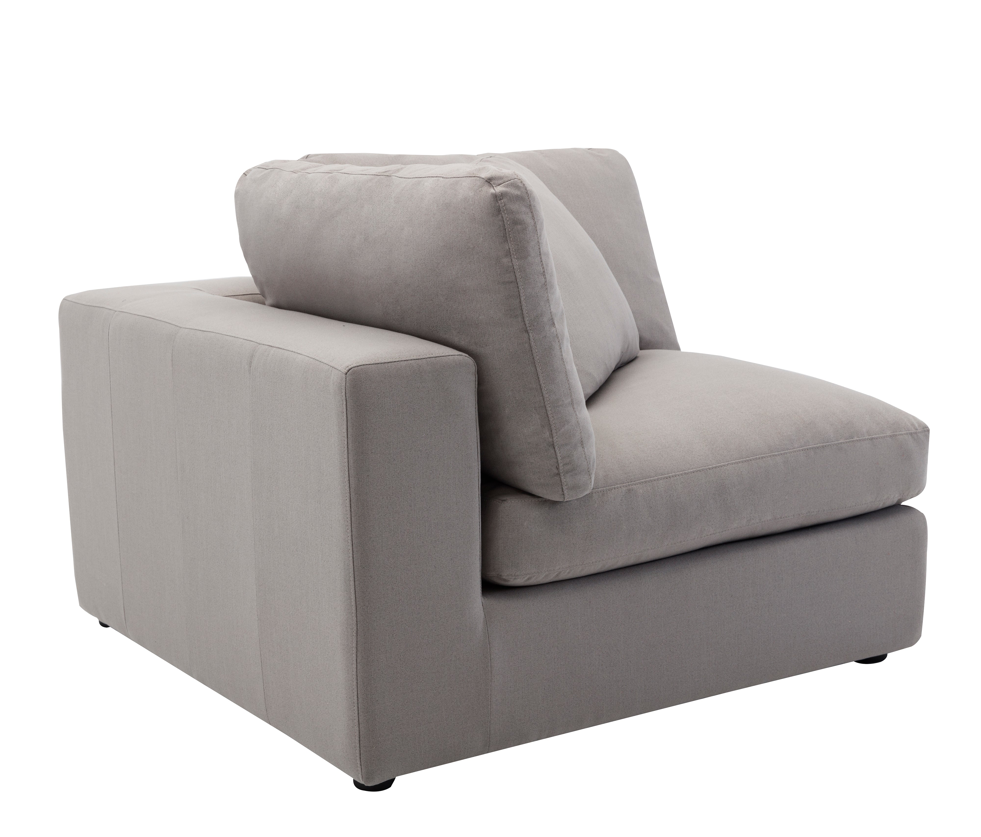 Rivas Modern Feather Fill 4-Piece Modular Sectional Sofa in Graphite - Perfect for Living Room, Lounge & Family Room Comfortable Seating