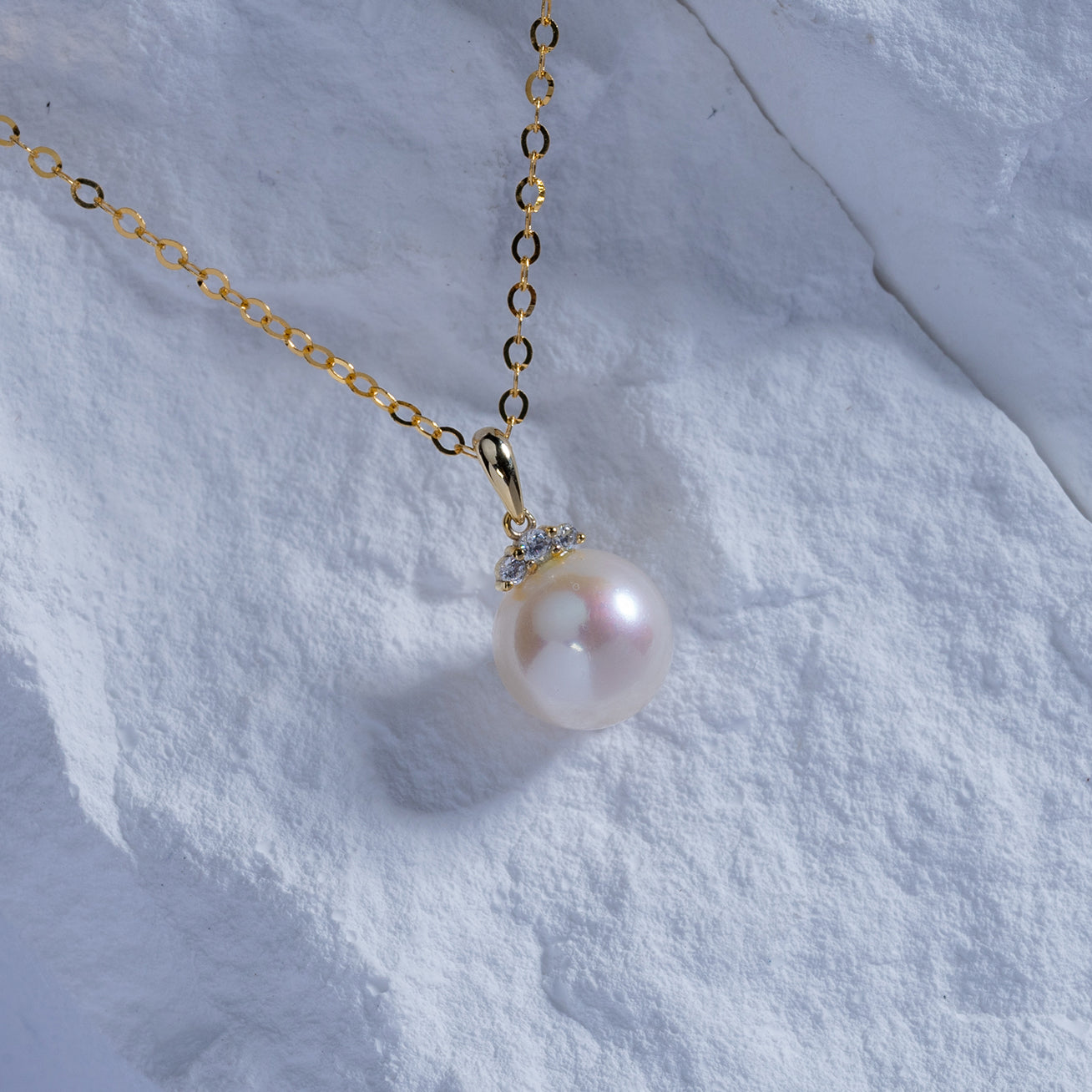 18K Solid Gold Freshwater Pearl Necklace for Women - Elegant Bridal Jewelry Gift, Wedding, Anniversary & Special Occasions