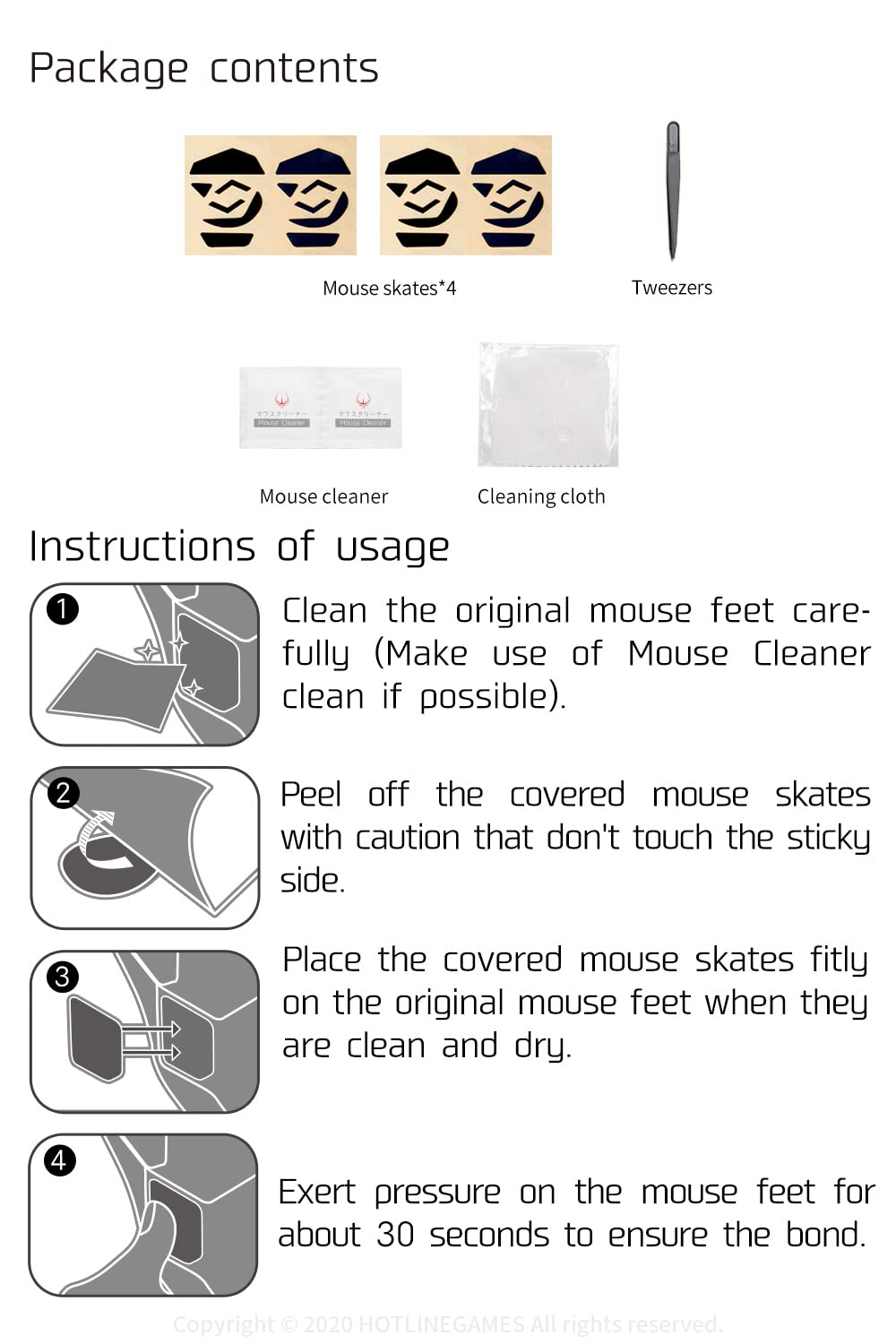 Ultra-Thin 0.23mm PTFE Mouse Feet Skates - 4 Sets for Logitech G Pro Wireless Gaming Mouse | Smooth Glide, Easy Installation, Protects Original Mouse Feet | Perfect for Competitive Gaming & Office Work