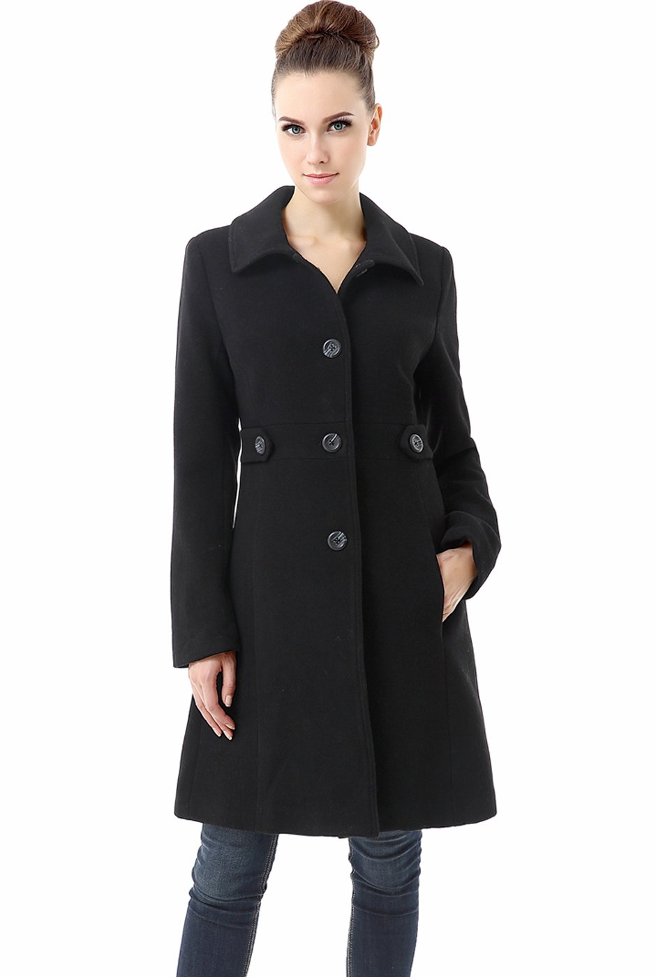 BGSD Women's Heather Wool Walking Coat - Regular, Plus Size & Petite Options | Warm Winter Outerwear for Hiking, Travel & Everyday Wear