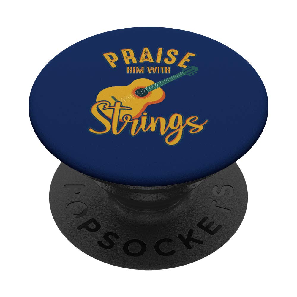 Religious Guitarist Bible Verse PopSockets - 'Praise Him With Strings' Swappable PopGrip for Phone & Tablet - Perfect for Worship Music Lovers & Christian Gift Ideas