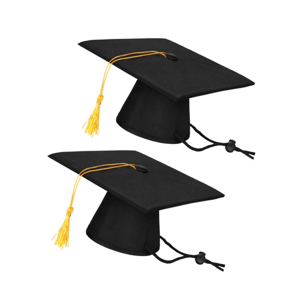 2pcs Mini Graduation Cap for Pets - Dog & Cat Graduation Hat, Costume Accessory for Pet Graduation, Birthday, Photo Shoots & Dress Up Parties
