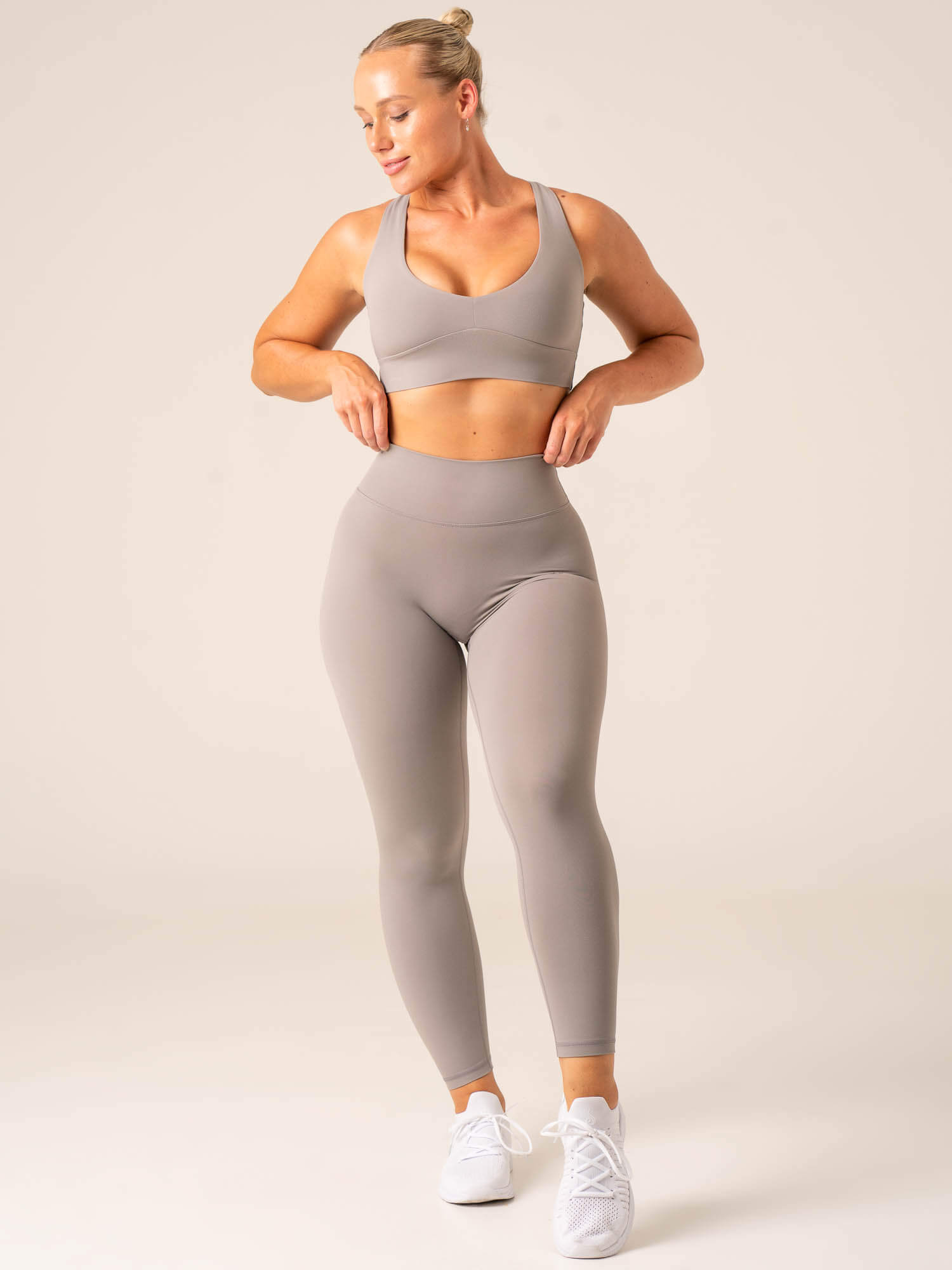 NKD Embody Sports Bra - Steel Grey | High Support Workout Bra for Women | Perfect for Yoga, Running & Gym