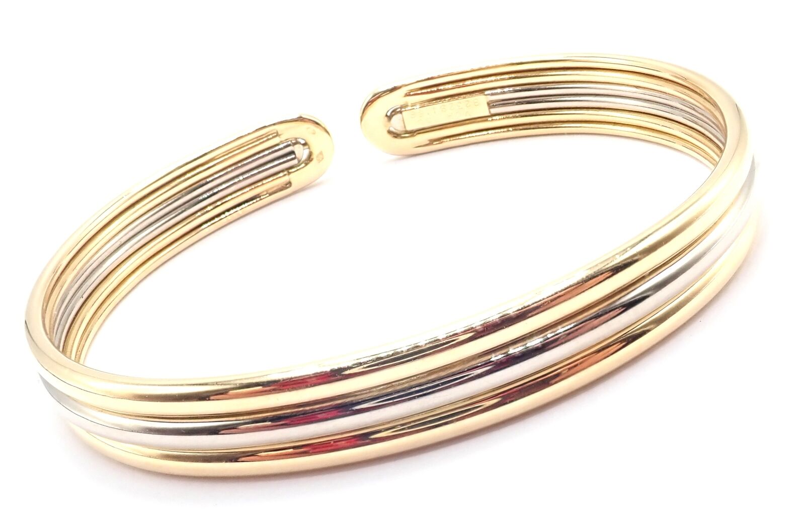 Authentic Van Cleef & Arpels 18k Yellow & White Gold Bangle Cuff Bracelet - Luxury Jewelry for Women, Perfect for Weddings, Parties & Special Occasions