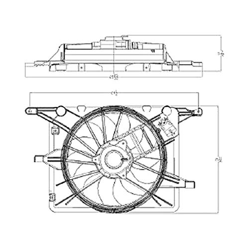 OE Replacement Engine Cooling Fan Assembly for 2006-2009 Pontiac Solstice - High Performance Cooling System Part for Hot Weather & Daily Commuting