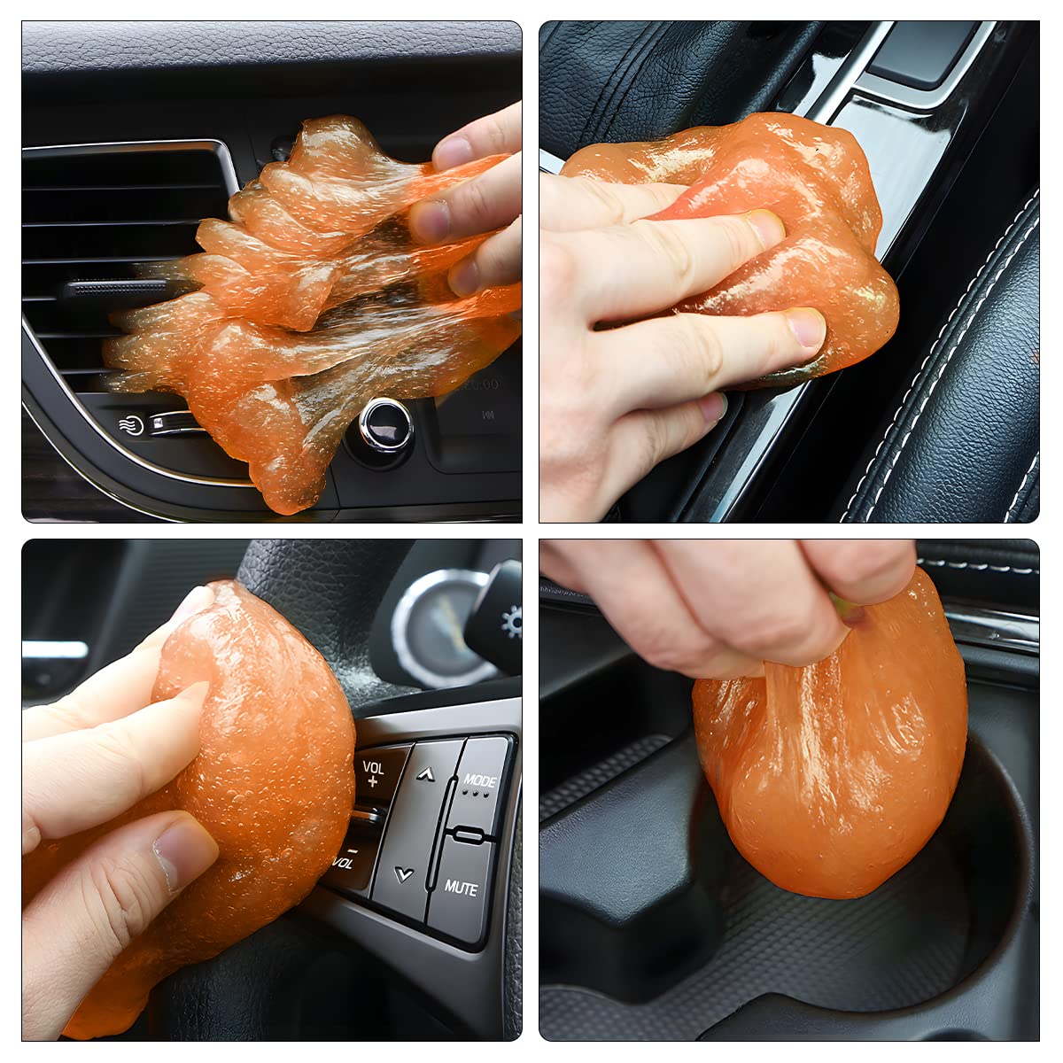Premium Moly Magnolia Cleaning Gel for Car & Auto Detailing - Dust Removal Slime Putty for Air Vents, Keyboard, PC, Laptop - Universal Soft Glue Cleaning Tool Kit (Orange) - Perfect for Car Interior, Electronics & Hard-to-Reach Areas