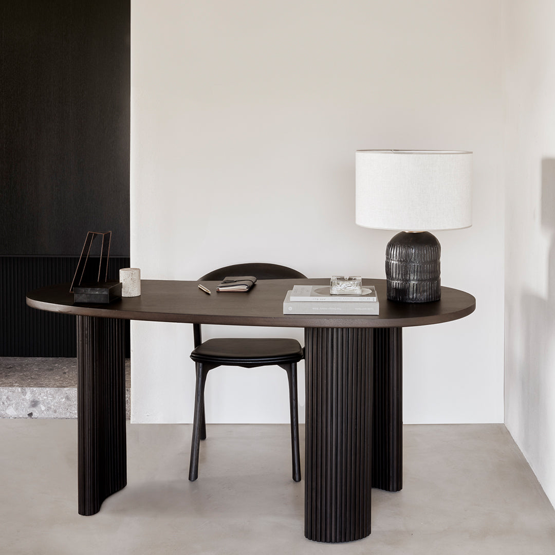 Jacques Deneef Boomerang Desk by Ethnicraft - Modern Wooden Writing Desk for Home Office, Study & Workspace - Stylish & Functional Scandinavian Design Workstation