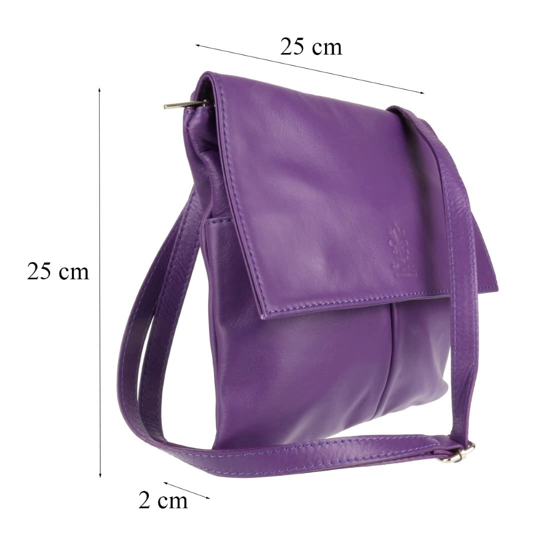 Stylish Italian Genuine Leather Crossbody Bag for Women with Double Pockets - Perfect for Work, Travel & Everyday Use