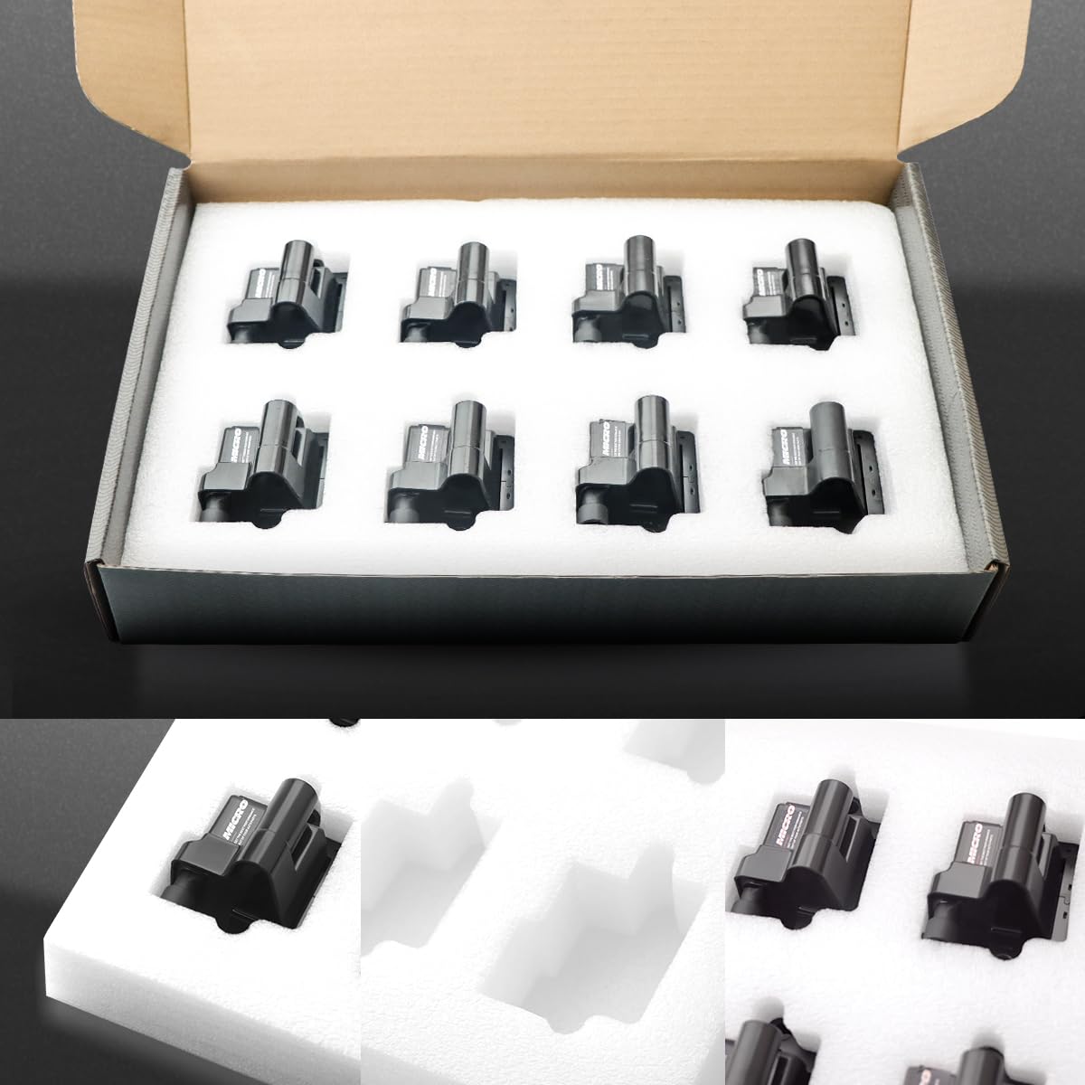 8-Piece Square Ignition Coil Pack Set - Compatible with Cadillac, Chevy, GMC (Escalade, Avalanche, Silverado, Suburban, Tahoe, Savanna, Sierra, Yukon) - Fits 4.8L 5.3L 6.0L 8.1L Engines - Direct Replacement for C1208 UF271 - Perfect for Engine Performance & Tune-Up