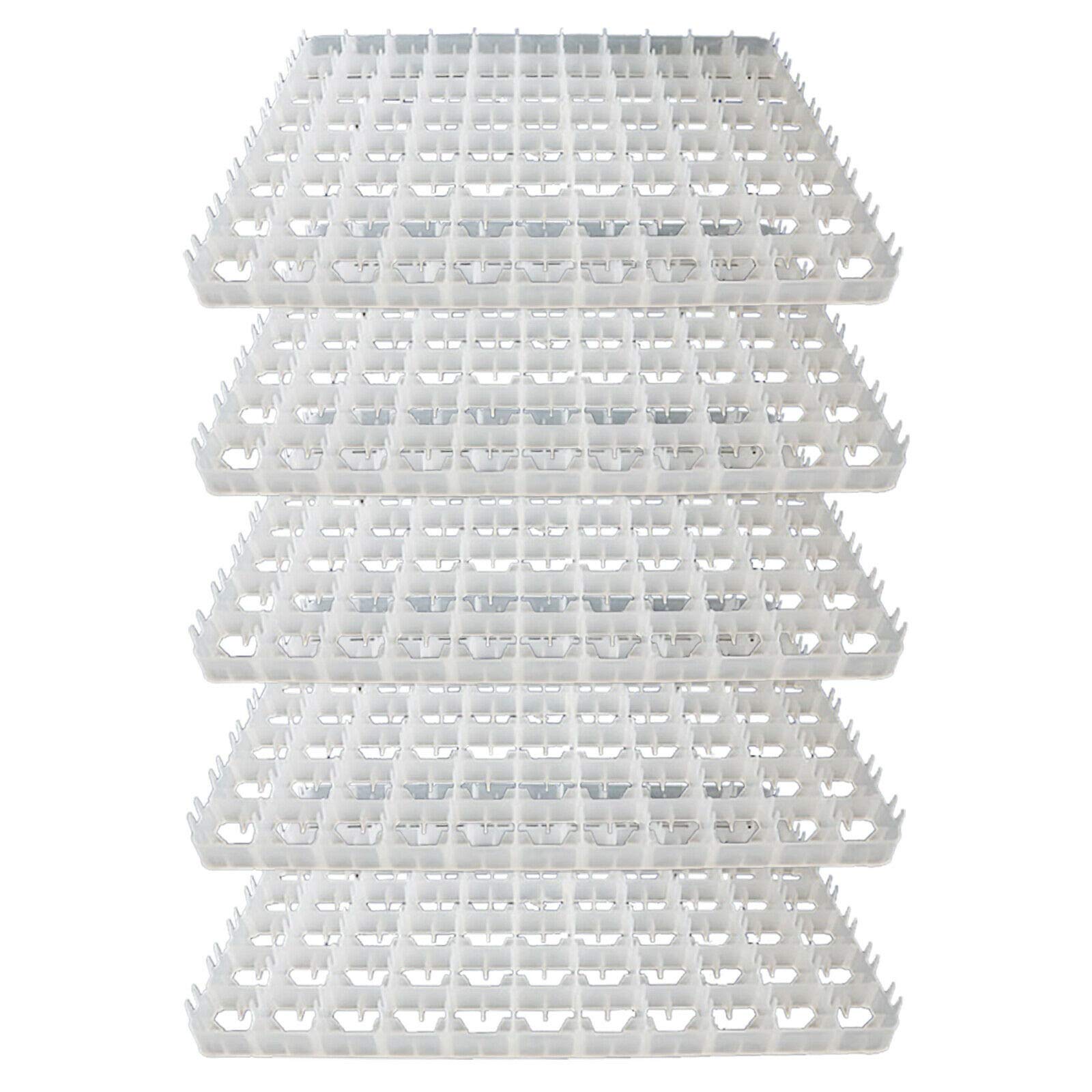 Stackable Egg Tray Holder - 5Pcs 88 Eggs Capacity for Chicken Duck Quail Eggs - Durable Egg Incubator Tray & Storage Container - Perfect for Farm, Hatchery, or Home Use - Safe Transport & Organization Solution