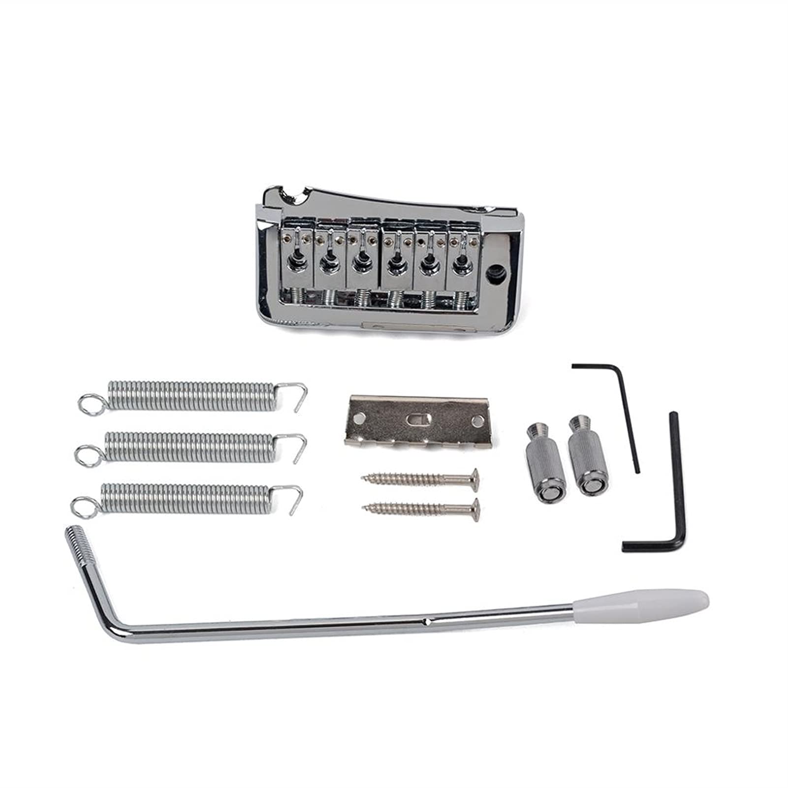 Electric Guitar Tremolo Bridge - Single Locking System for 6 String Electric Guitars (Chrome) | Perfect for Rock, Metal & Blues Performances