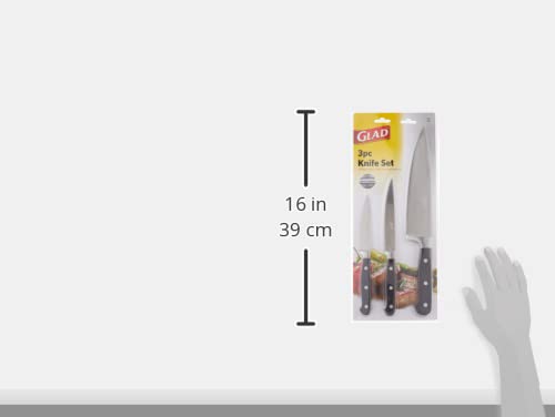 Premium 3-Piece Kitchen Knife Set - Stainless Steel Paring, Utility & Chef Knives with Razor-Sharp Rust-Resistant Blades | Professional Cutlery for Cooking, Slicing & Food Prep | Ideal for Home Chefs & Culinary Enthusiasts