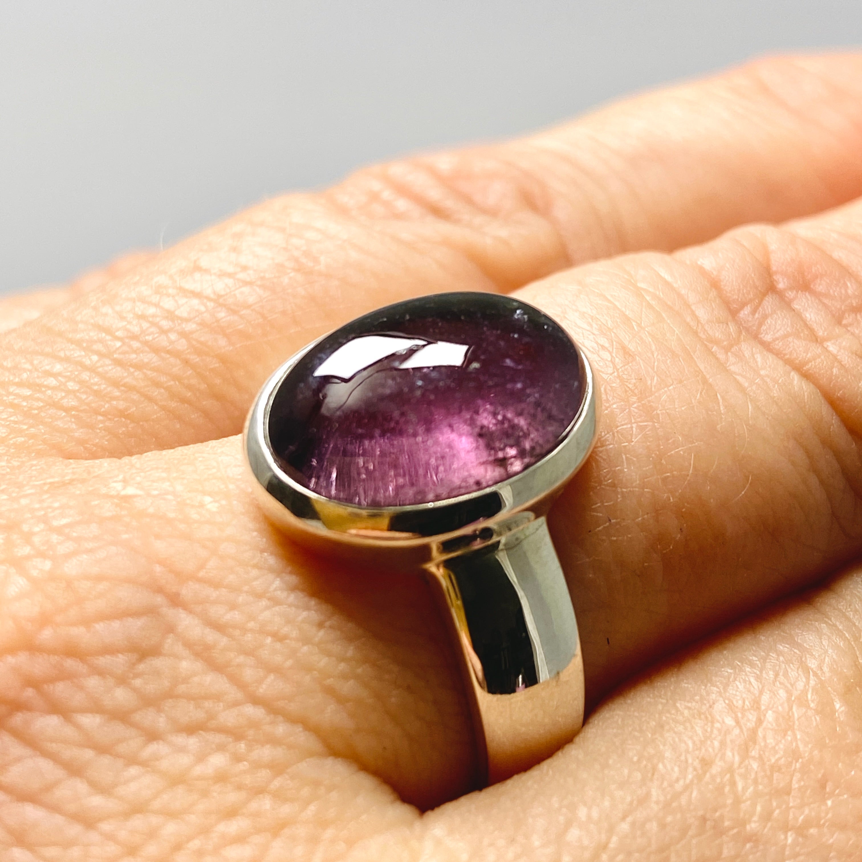 Pink Tourmaline Oval Cabochon Ring Size 9 - Genuine Gemstone Jewelry for Women - Perfect for Engagement, Wedding & Everyday Wear