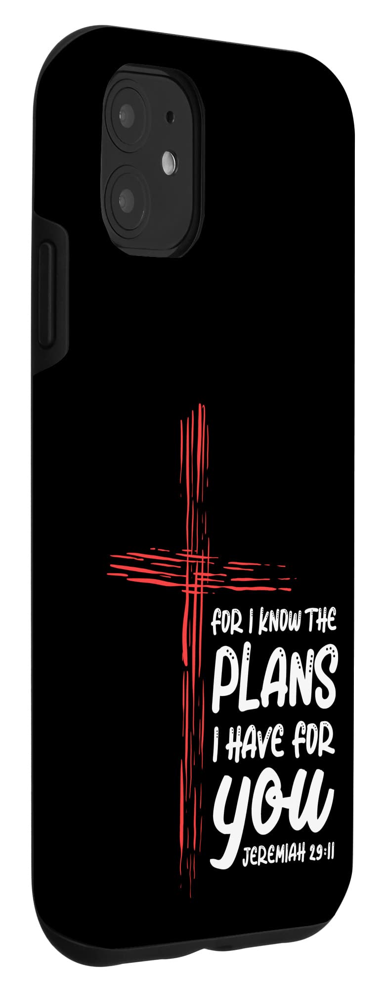 iPhone 11 Christian Phone Case with Cross Design - Bible Verse Jeremiah 29:11 - Religious Gift for Faith Protection & Daily Inspiration