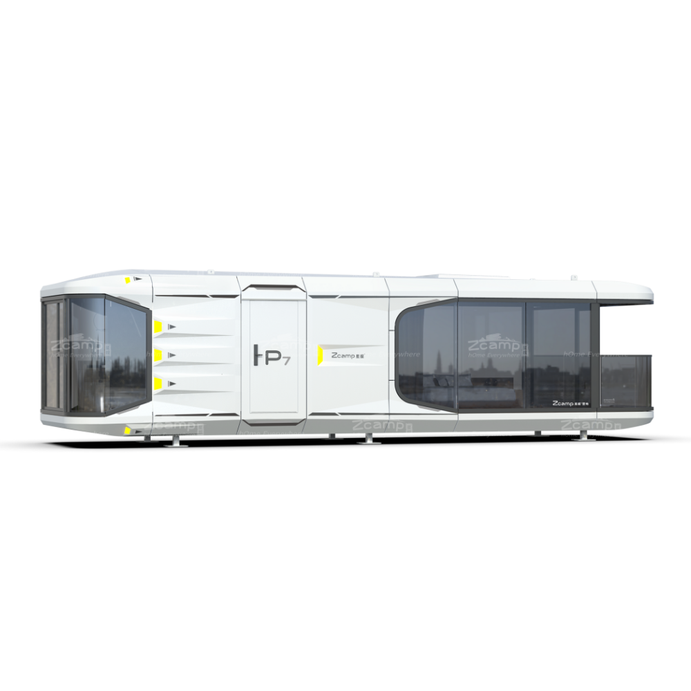Zcamp P7 Modern Prefab House with Balcony - Prefabricated Tiny Home for Backyard, Vacation & Off-Grid Living - Easy Assembly Cabin for Camping, Guest House or Airbnb Rental