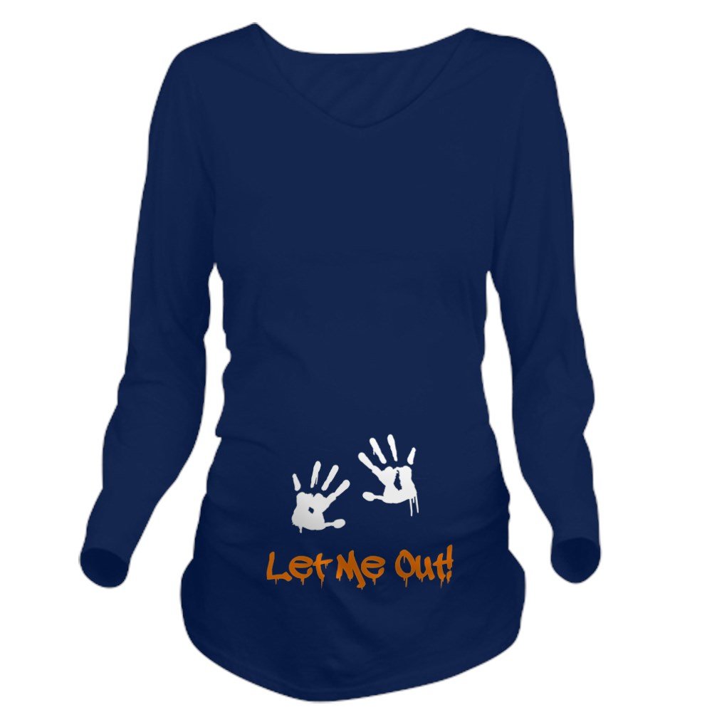 Let Me Out! Funny Long Sleeve Maternity T-Shirt for Pregnant Women - Comfortable Cotton Pregnancy Tee for Moms-to-Be, Perfect for Casual Wear, Baby Showers & Maternity Photos