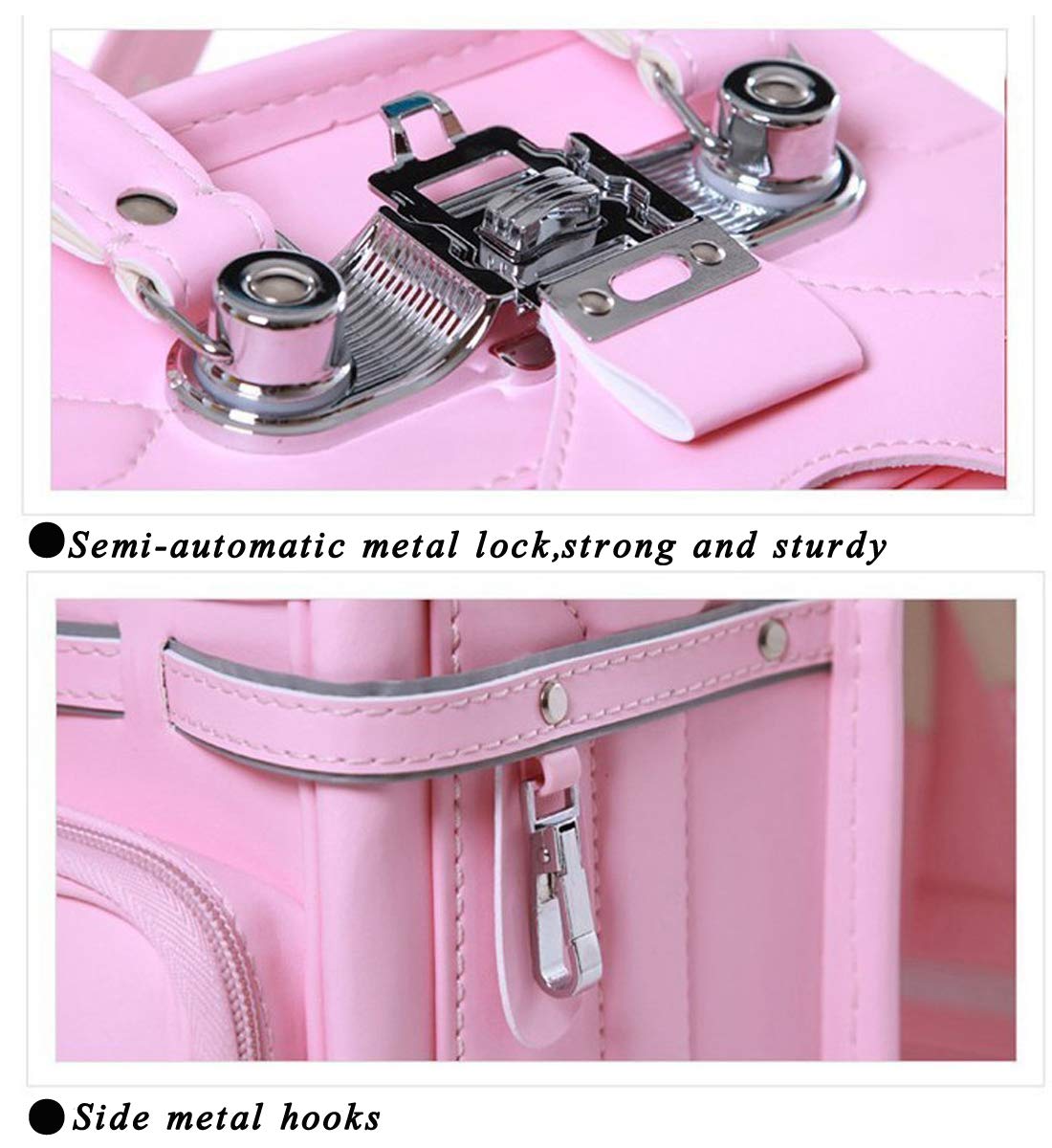 Japanese Semi-Automatic Randoseru School Bag - Waterproof PU Leather Backpack for Kids & Teens - Perfect for School, Travel, and Daily Use