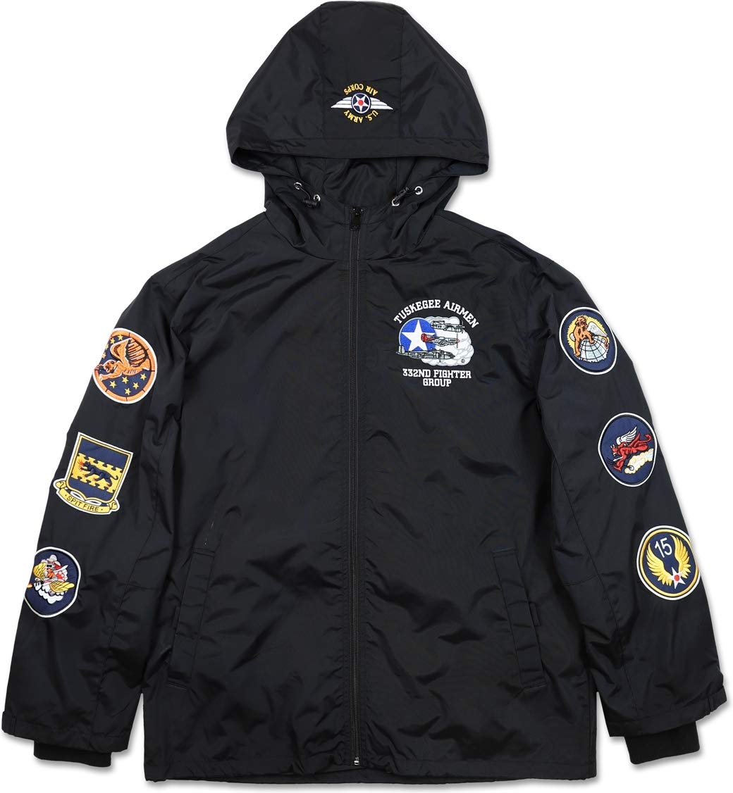 Big Boy Tuskegee Airmen S6 Men's Hooded Windbreaker Jacket - Lightweight Water-Resistant Outdoor Jacket for Running, Hiking & Casual Wear