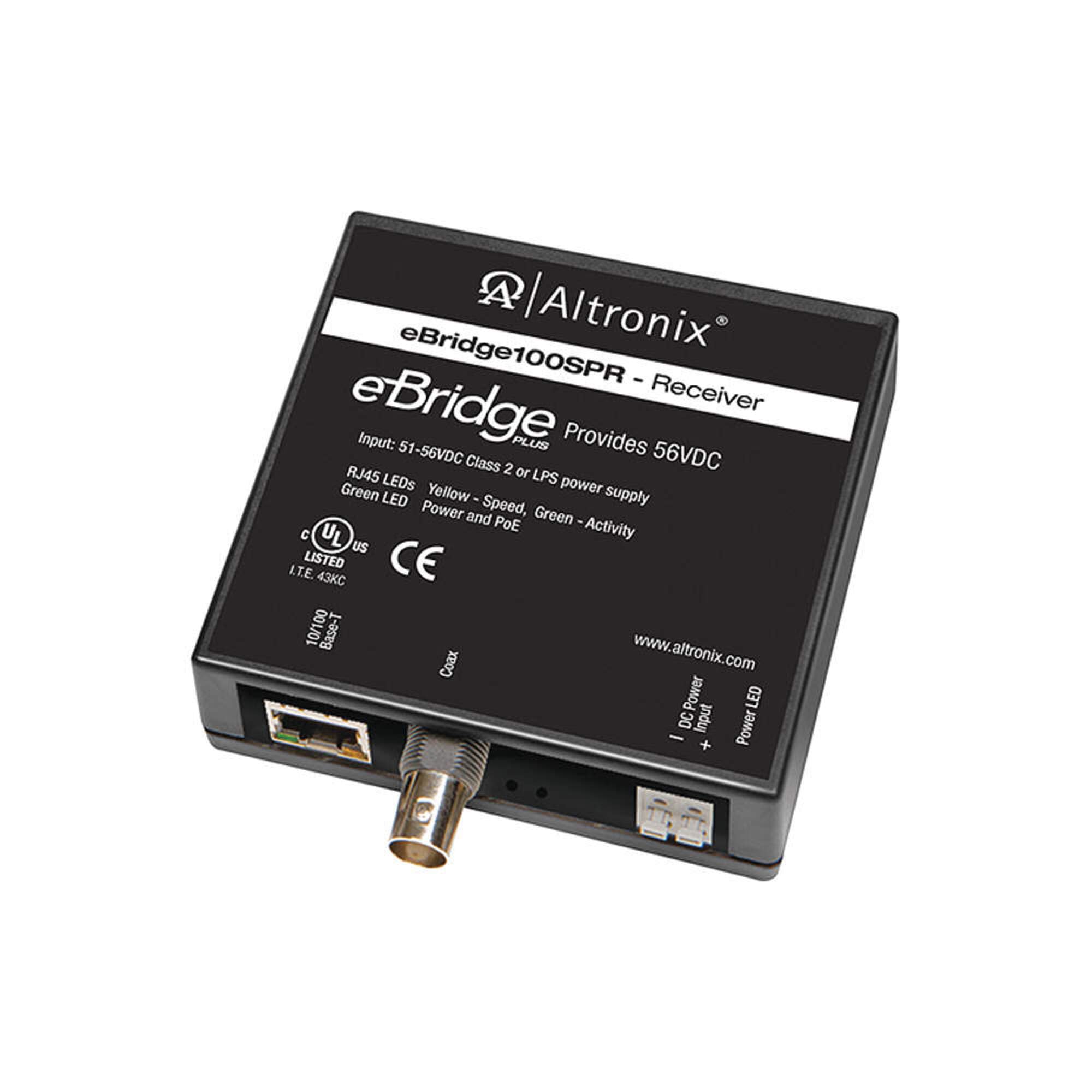 eBridge100SPR Ethernet Over Coax Receiver - Extend Network via Coaxial Cable for Home & Office Security Cameras, CCTV Systems, and Remote Monitoring