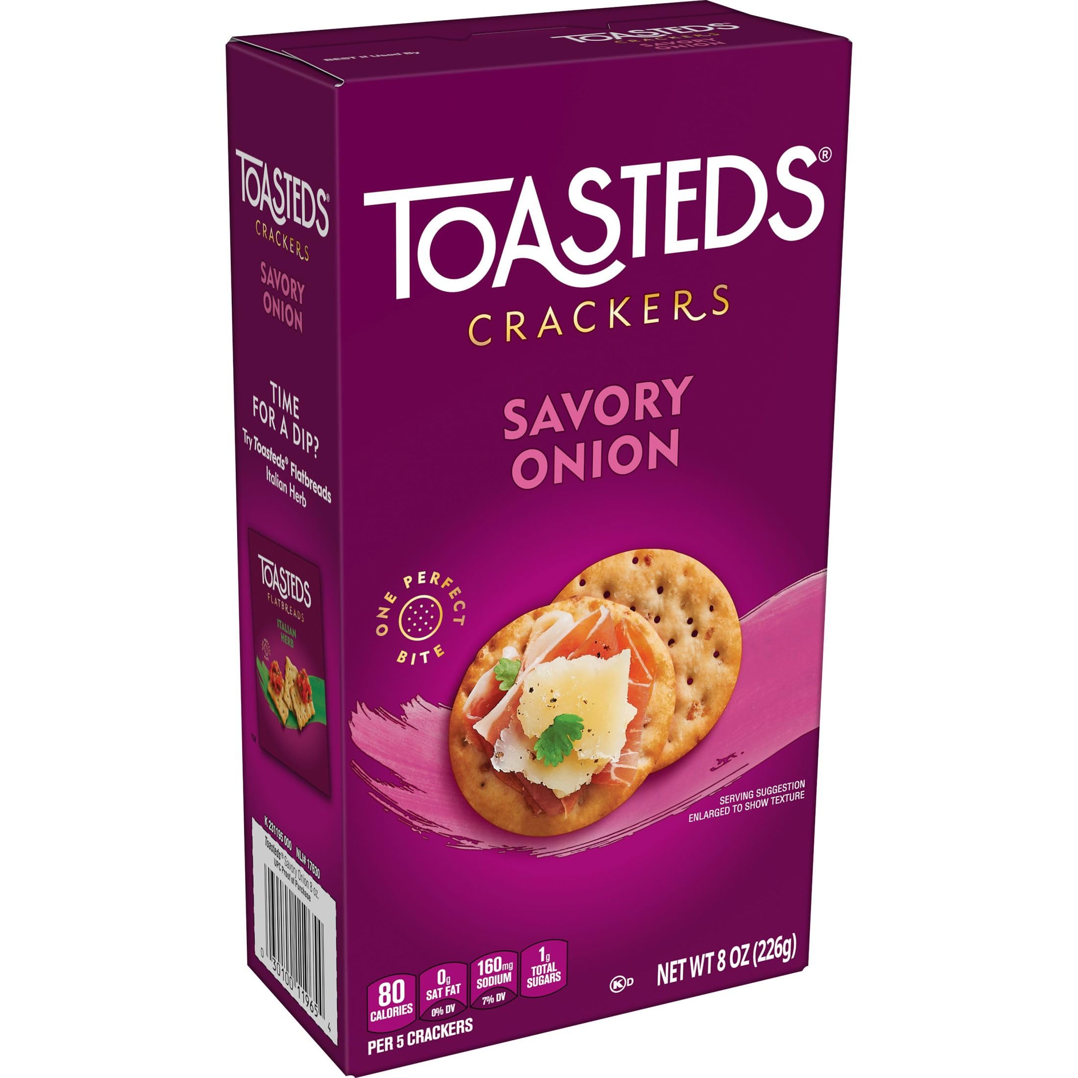 Toasted Crackers - Savory Onion Flavor (6 Pack) | Party Snacks, Lunch Box Treats & Office Breaktime Bites | Perfect for Gatherings, School Lunches & Work Snacking