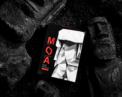 Premium Moai Playing Cards - Red Edition | Unique Hawaiian-Inspired Design for Poker, Magic Tricks & Collectors