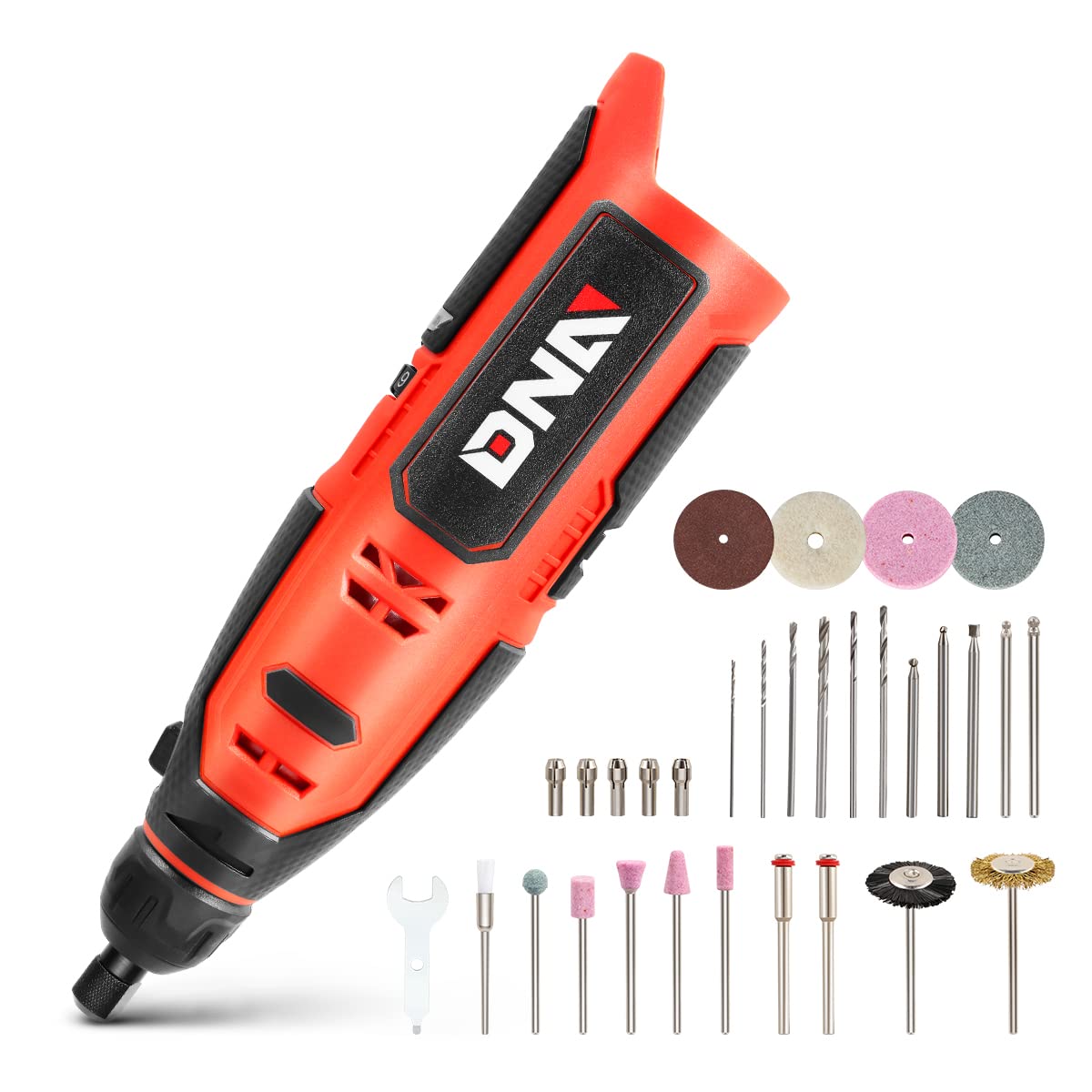 12V Cordless Rotary Tool Kit - Wireless Mini Grinder with Variable Speed & Rechargeable Battery for DIY Crafts, Woodworking, Metal Polishing & Home Repair Projects | DNA MOTORING TOOLS-00164 (Tool Only)