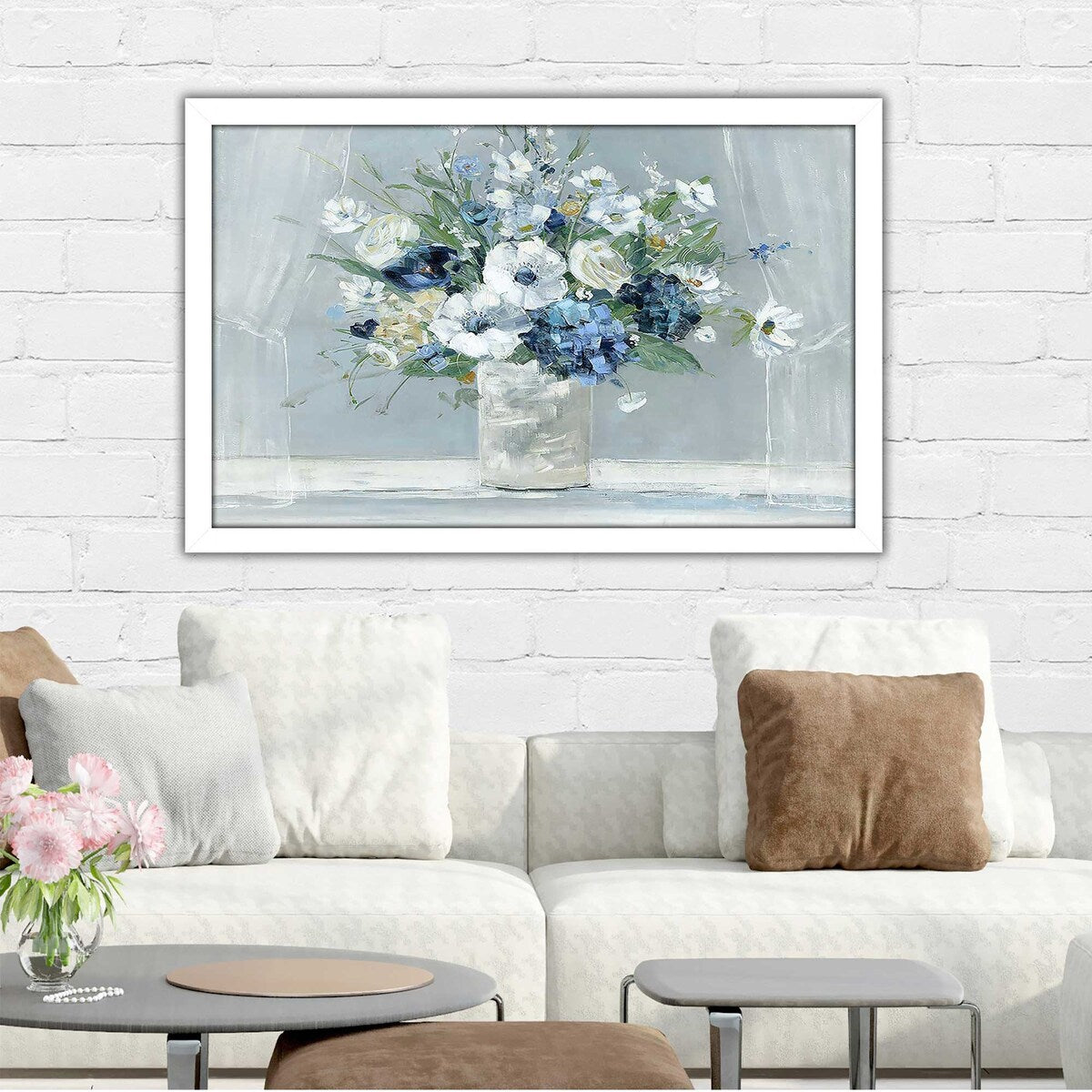 Be Happy Blue Print Acrylic Wall Art - Inspirational Home Decor for Living Room, Bedroom & Office