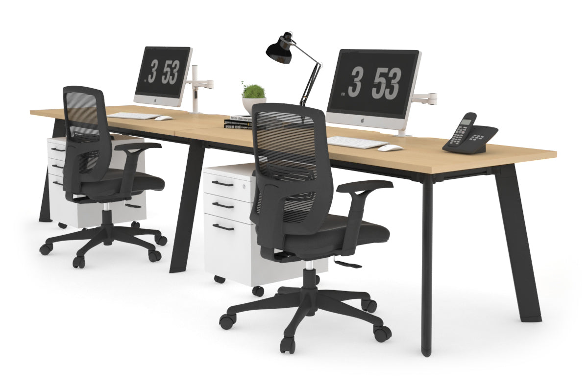 2 Person Office Workstation Desk with Cable Management - 1200L x 800W Switch Workstation for Shared Workspaces | Perfect for Home Office & Coworking Spaces