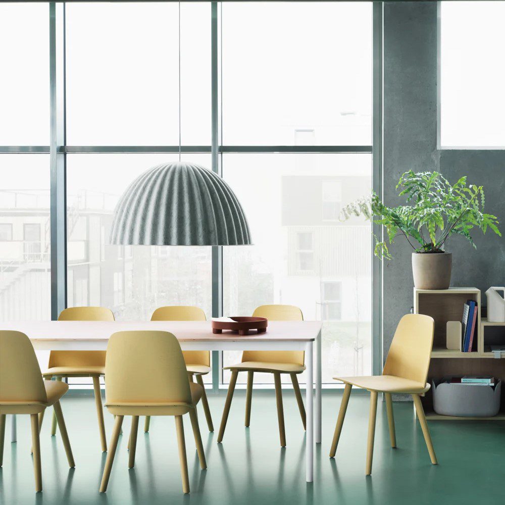PRE ORDER MUUTO Under The Bell Pendant Lamp in White Mélange – Available in 2 Sizes | Modern Scandinavian Lighting for Dining Room, Kitchen Island & Living Room