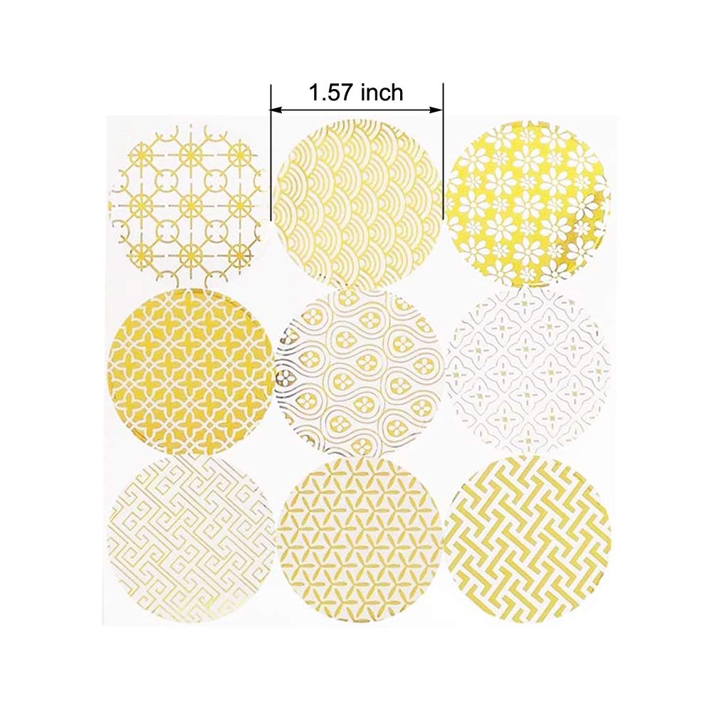 30 Sheets Decorative Gold Circle Envelope Seals - Self-Adhesive Stickers for Gift Wrapping, Wedding Invitations, Scrapbooking & DIY Crafts - Universal Sealing Labels for Boxes, Cards & Letters