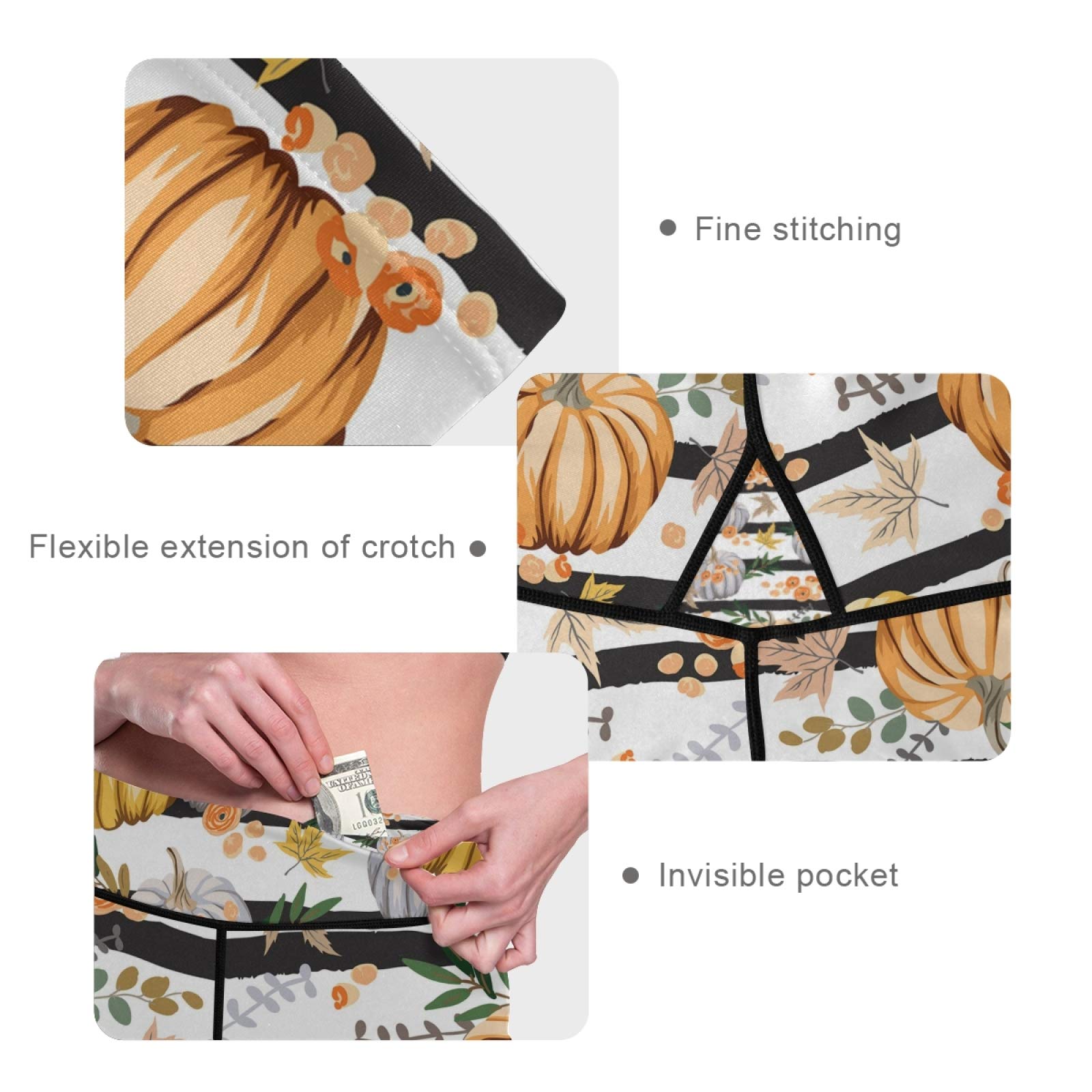 Autumn Pumpkin Yoga Pants - High Waist Tummy Control Leggings with Pockets for Workout & Running