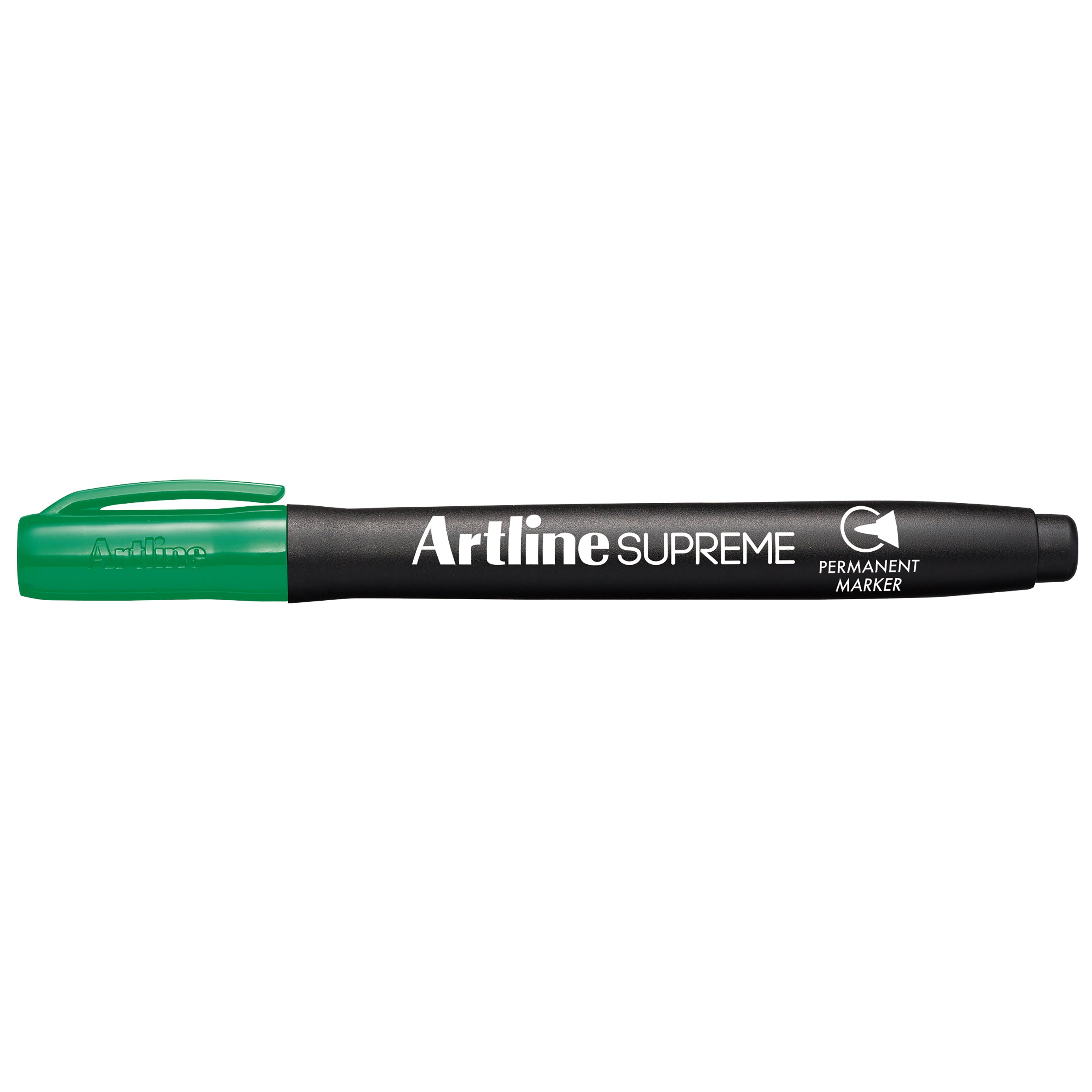 Artline Supreme Permanent Marker - Green (12 Pack) - Bold, Fade-Proof Ink for Office, School & Craft Projects