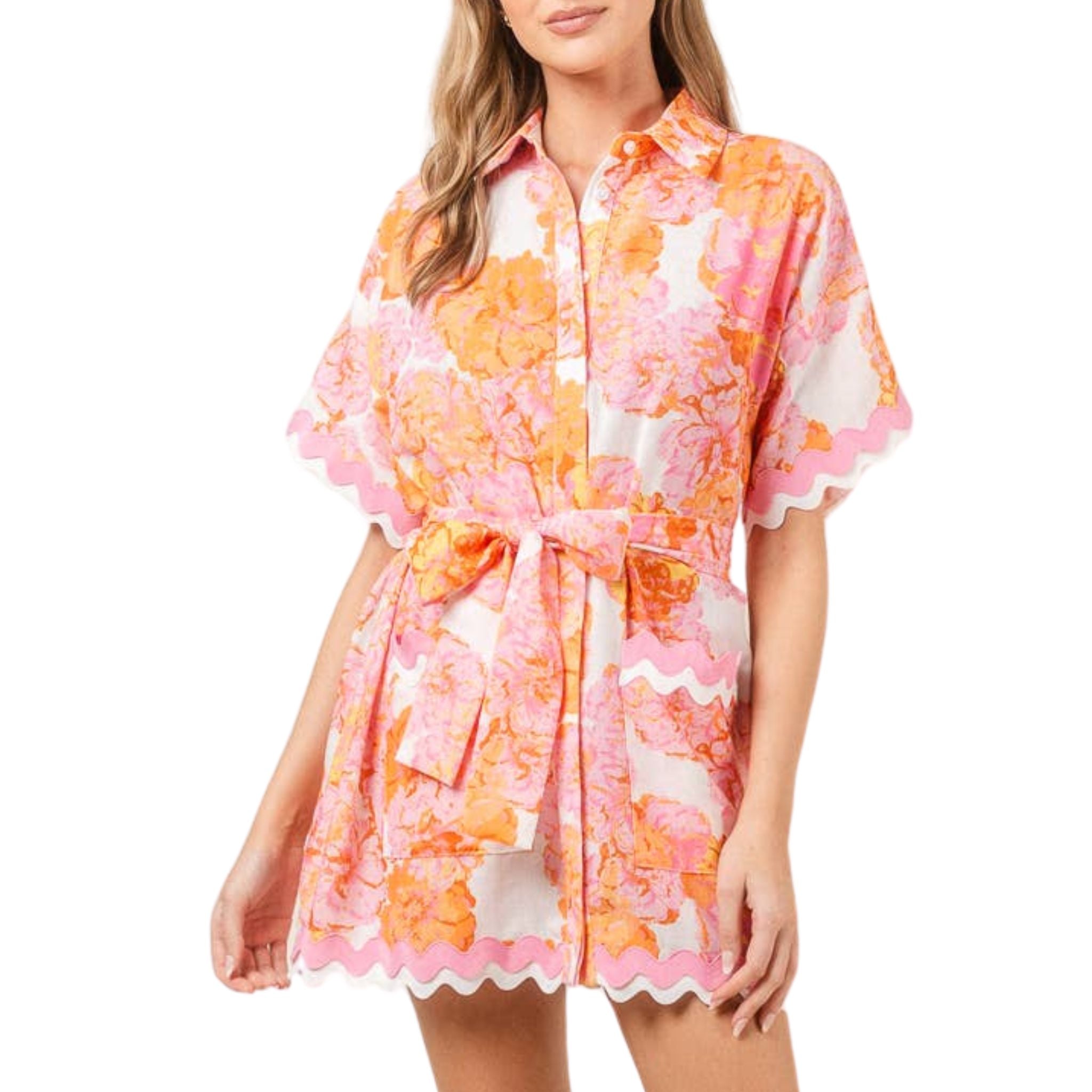 Wave Trims Belted Mini Dress for Women - Stylish & Flattering Summer Party Dress | Perfect for Cocktail Parties, Date Nights & Special Occasions