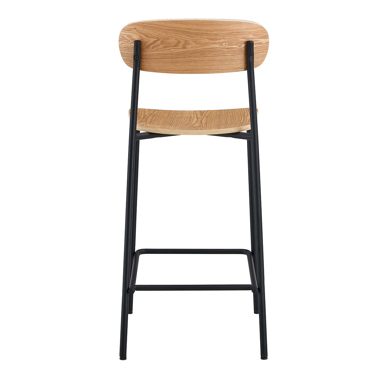 Premium Cove Timber Bar Stools (Set of 2) - Rustic Wood Counter Height Stools for Kitchen Island, Breakfast Bar & Home Pub - Solid Wood Construction with Comfortable Back Support