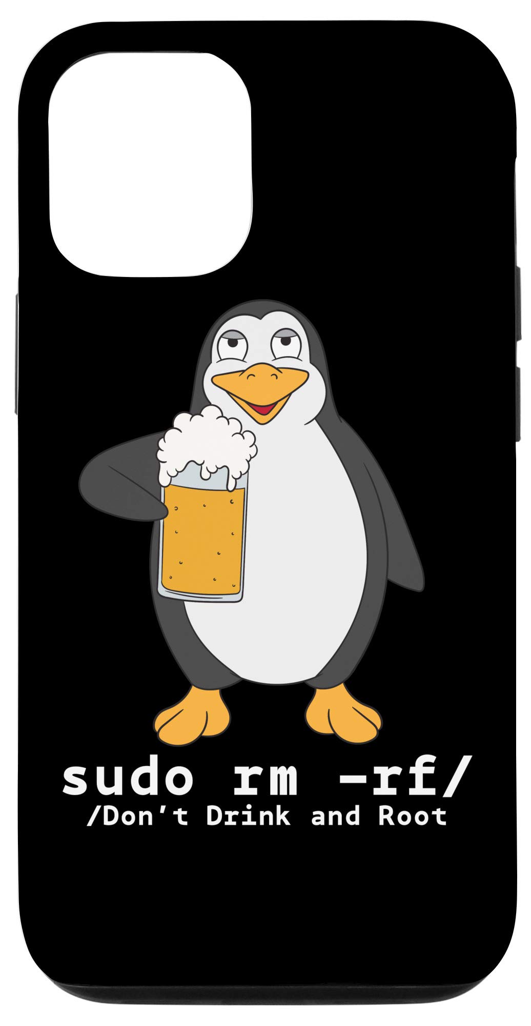 iPhone 12/12 Pro Linux Penguin Sudo Rm Rf Hacker Case - Stylish Protective Cover for Tech Enthusiasts & Programmers - Perfect for Coding, Hacking & Computer Science Lovers