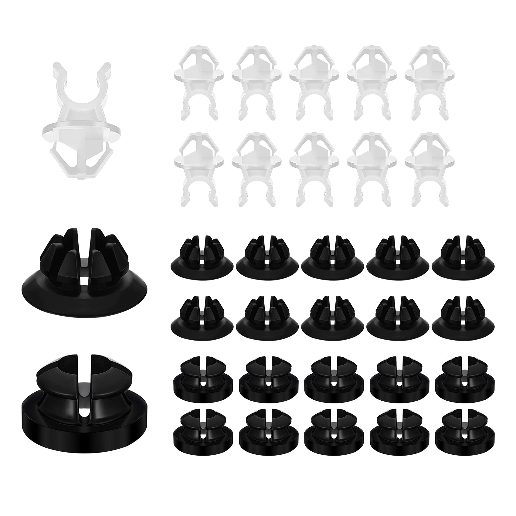 30PCS Car Hood Prop Rod Holder Clips - Black & White Hood Support Clips Replacement (91503-SS0-003) - Universal Fit for Most Vehicles - Perfect for Engine Maintenance & DIY Car Repairs