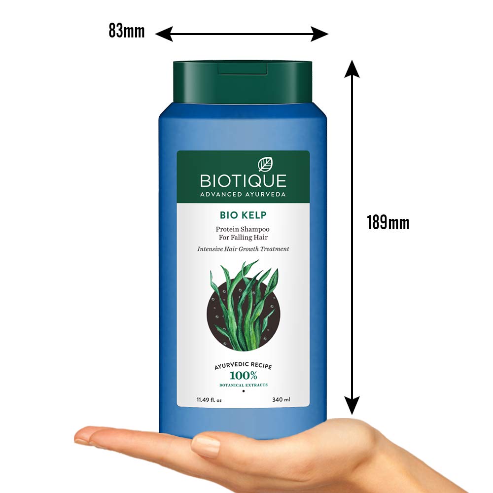 Biotique Bio Kelp Protein Shampoo for Hair Loss Treatment & Regrowth - 340ml | Biotique Bio Green Apple Purifying Shampoo & Conditioner Set for Oily Scalp - 650ml | Daily Hair Care for Thicker, Healthier Locks | Perfect for Men & Women with Thinning or Greasy Hair