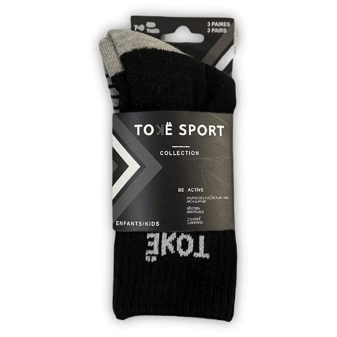 Breathable Kids Cotton Performance Socks 3-Pack for Boys & Girls - Soft Athletic Socks for Running, Sports & Daily Wear (Sizes 4-9 Years)