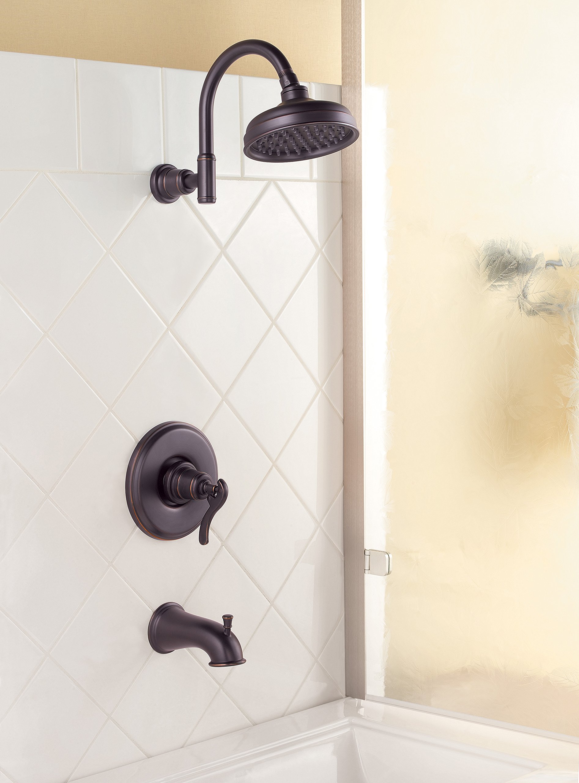 Pfister LG89-8YPY Ashfield 1.8 GPM Tub & Shower Trim Kit in Tuscan Bronze - Perfect for Bathroom Renovation & Modern Home Upgrade