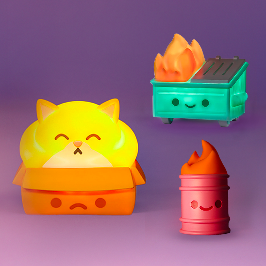 Lil Trash Fire Rechargeable Night Light - USB-Powered LED Lamp for Kids Room, Nursery, Bedroom & Halloween Decor - Perfect for Nighttime Safety and Fun